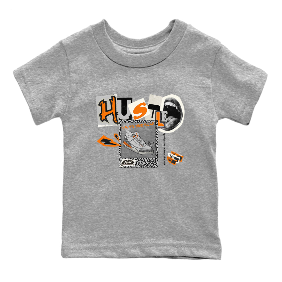 3s Georgia Peach shirt to match jordans Hustle For The New Kicks sneaker tees Air Jordan 3 Georgia Peach Drip Gear Zone baby toddler Heather Grey 2 cotton Shirt