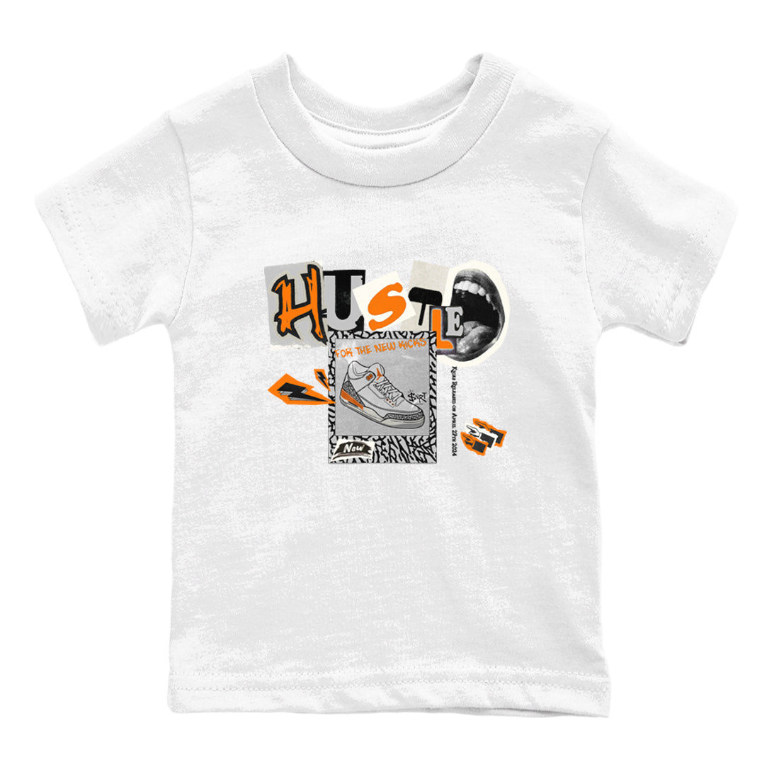 3s Georgia Peach shirt to match jordans Hustle For The New Kicks sneaker tees Air Jordan 3 Georgia Peach Drip Gear Zone baby toddler White 2 cotton Shirt