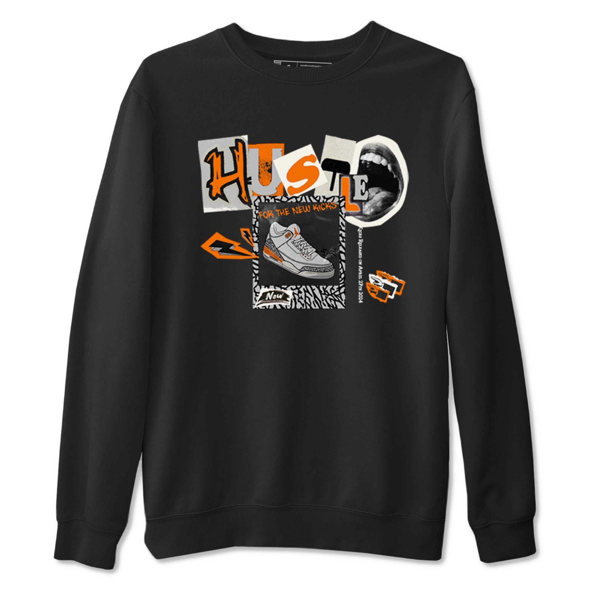 3s Georgia Peach shirt to match jordans Hustle For The New Kicks sneaker tees Air Jordan 3 Georgia Peach Drip Gear Zone unisex cotton Black 2 crew neck shirt
