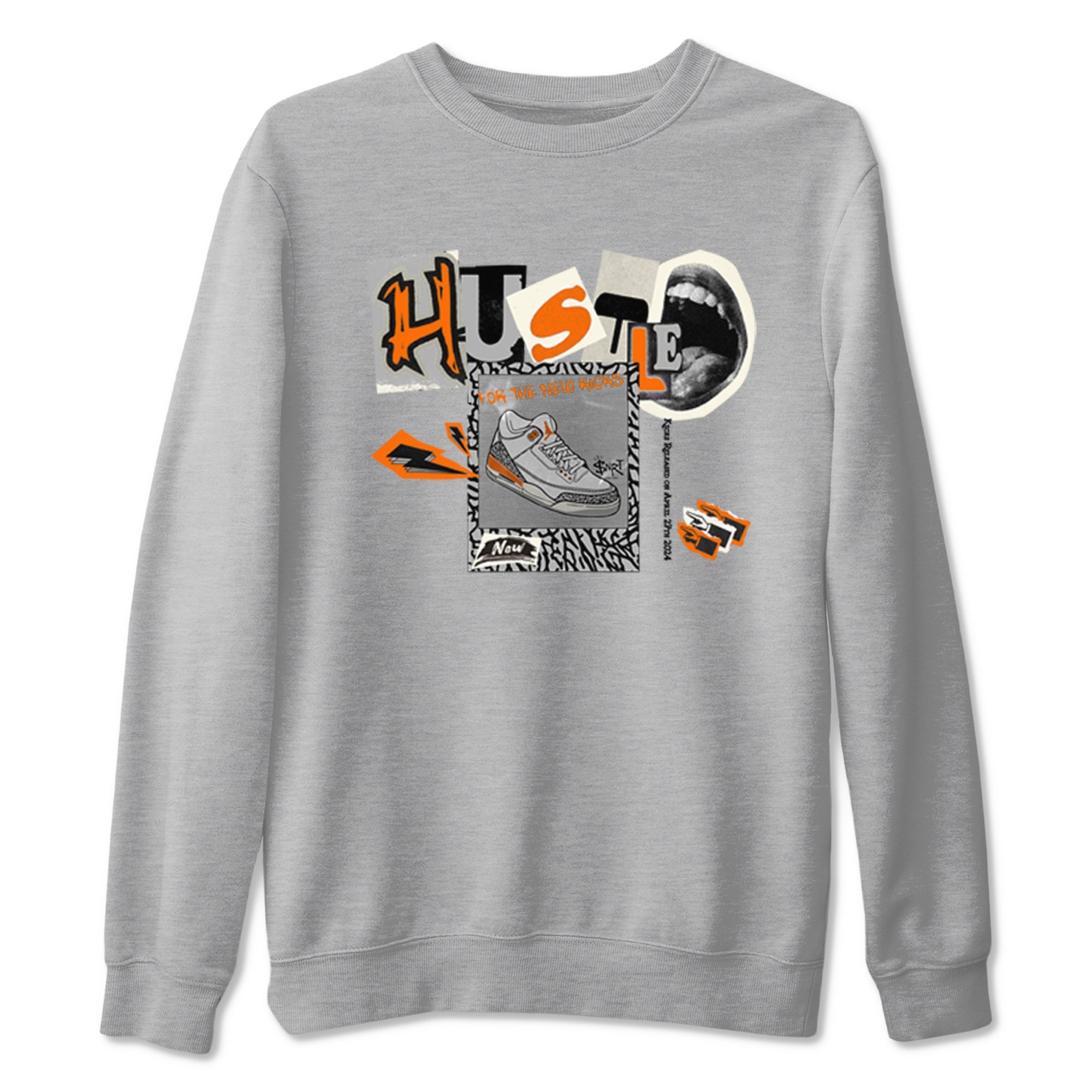 3s Georgia Peach shirt to match jordans Hustle For The New Kicks sneaker tees Air Jordan 3 Georgia Peach Drip Gear Zone unisex cotton Heather Grey 2 crew neck shirt
