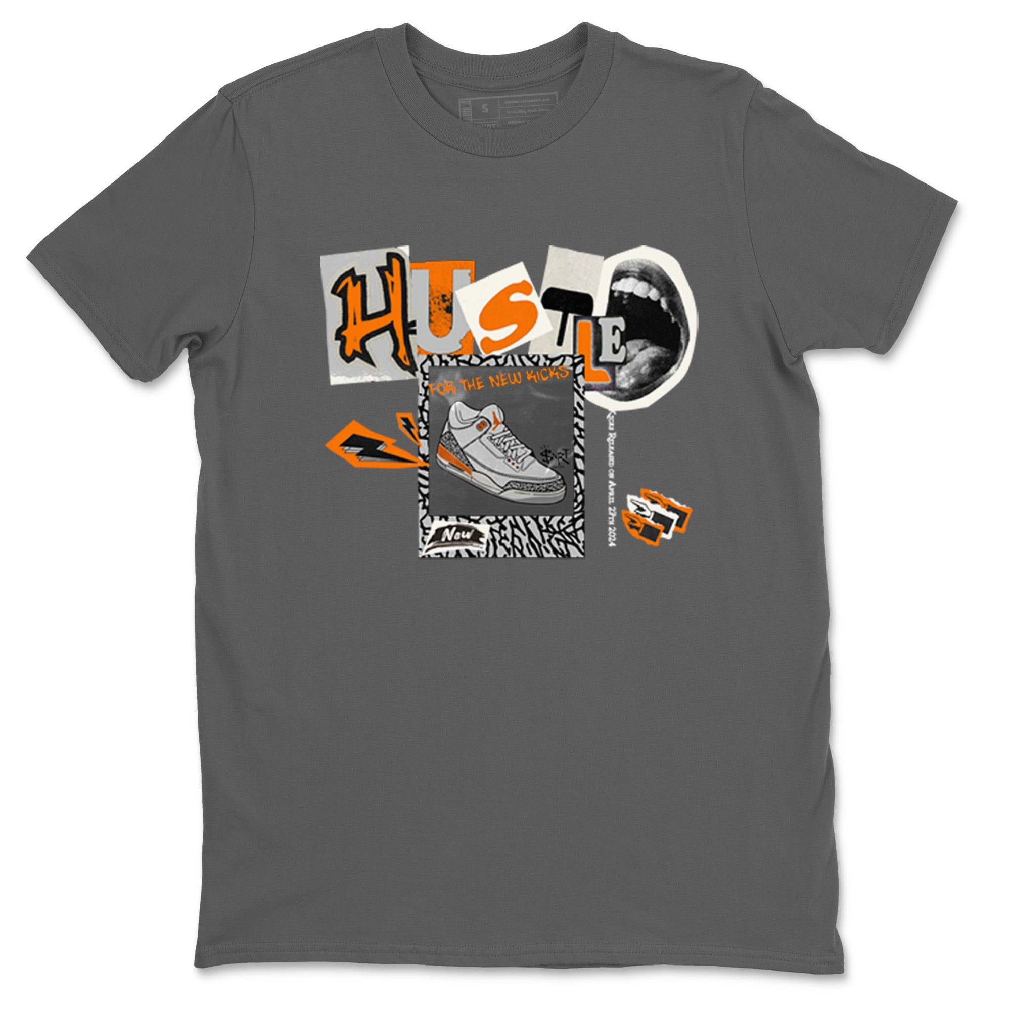 3s Georgia Peach shirt to match jordans Hustle For The New Kicks sneaker tees Air Jordan 3 Georgia Peach Drip Gear Zone unisex cotton Cool Grey 2 crew neck shirt
