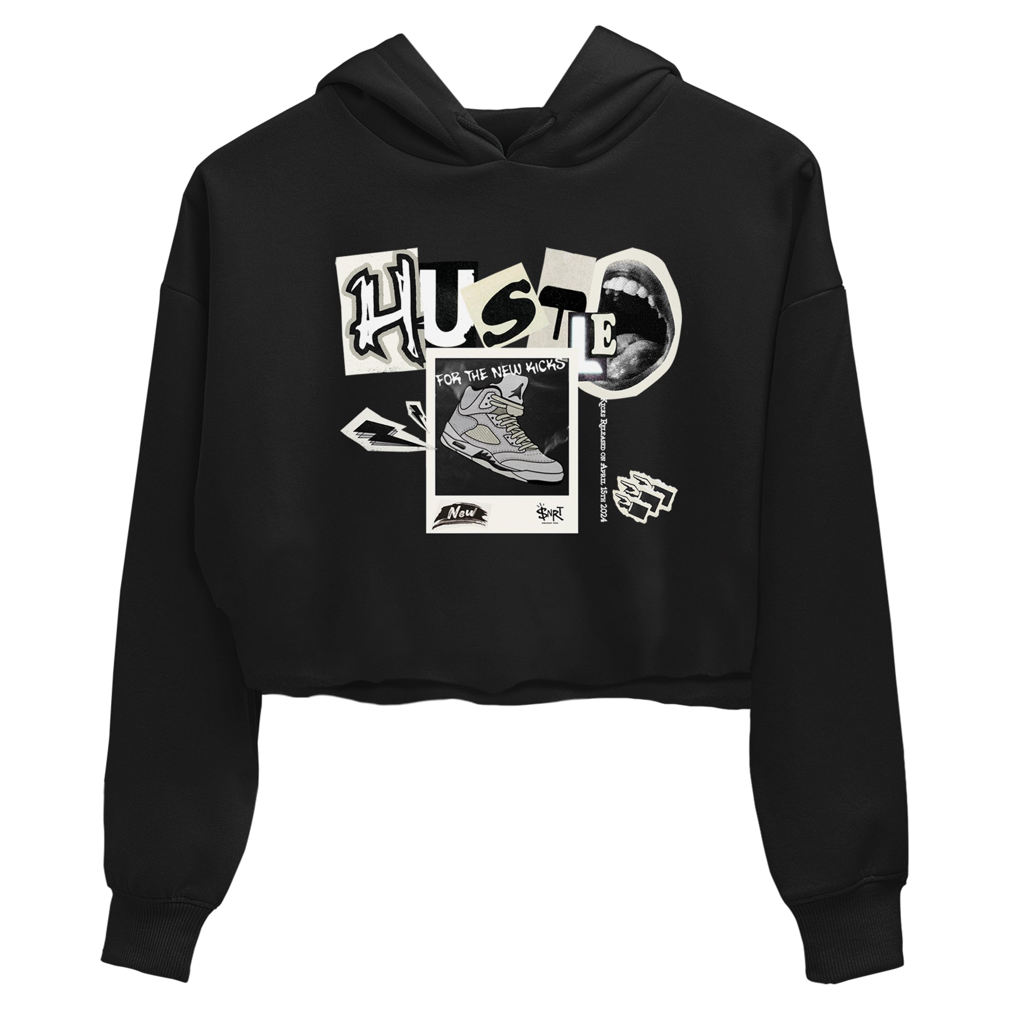 AJ5 Sail shirt to match jordans Hustle For The New Kicks sneaker tees Air Jordan 5 Sail Drip Gear Zone Black 2 crop length shirt