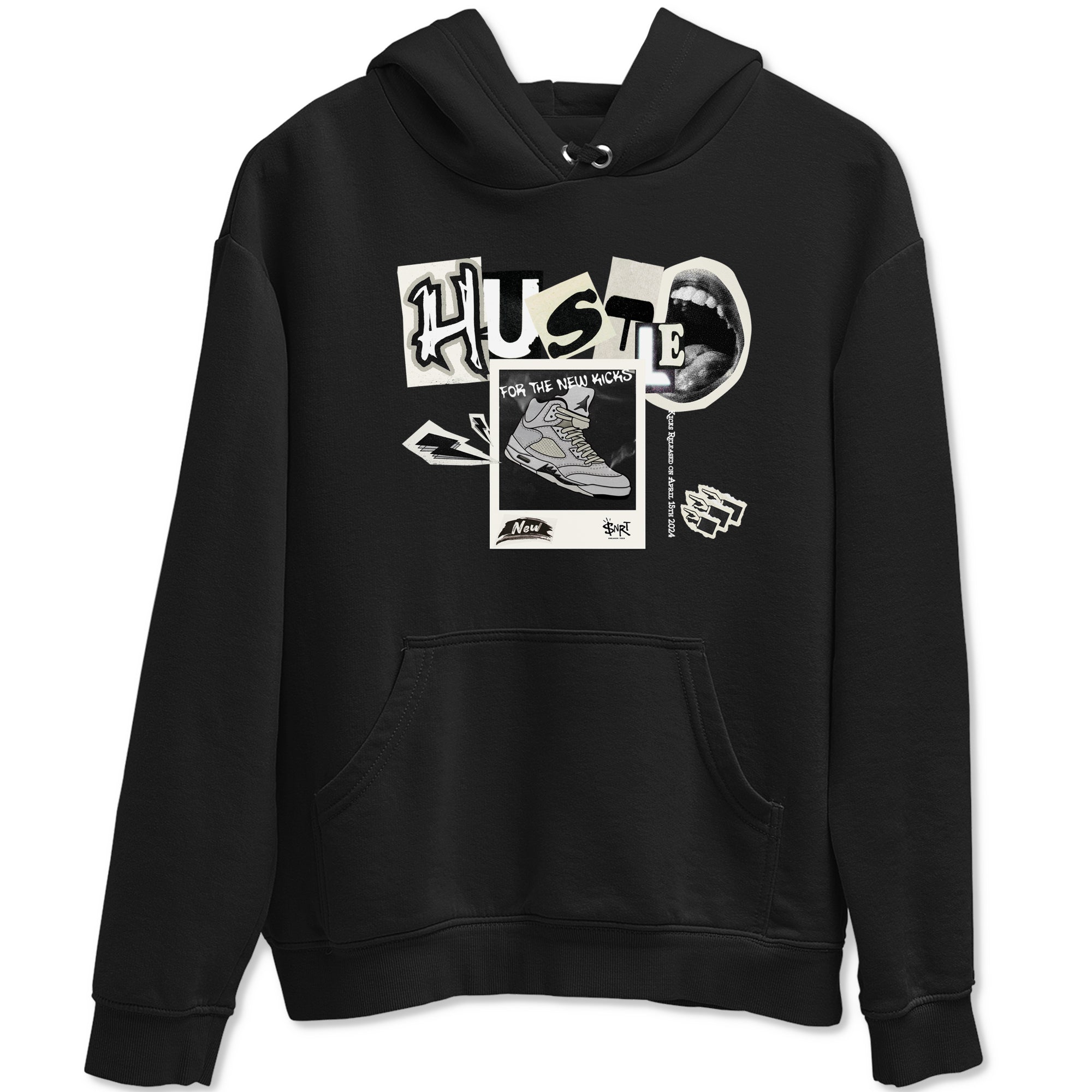 AJ5 Sail shirt to match jordans Hustle For The New Kicks sneaker tees Air Jordan 5 Sail Drip Gear Zone unisex cotton Black 2 crew neck shirt