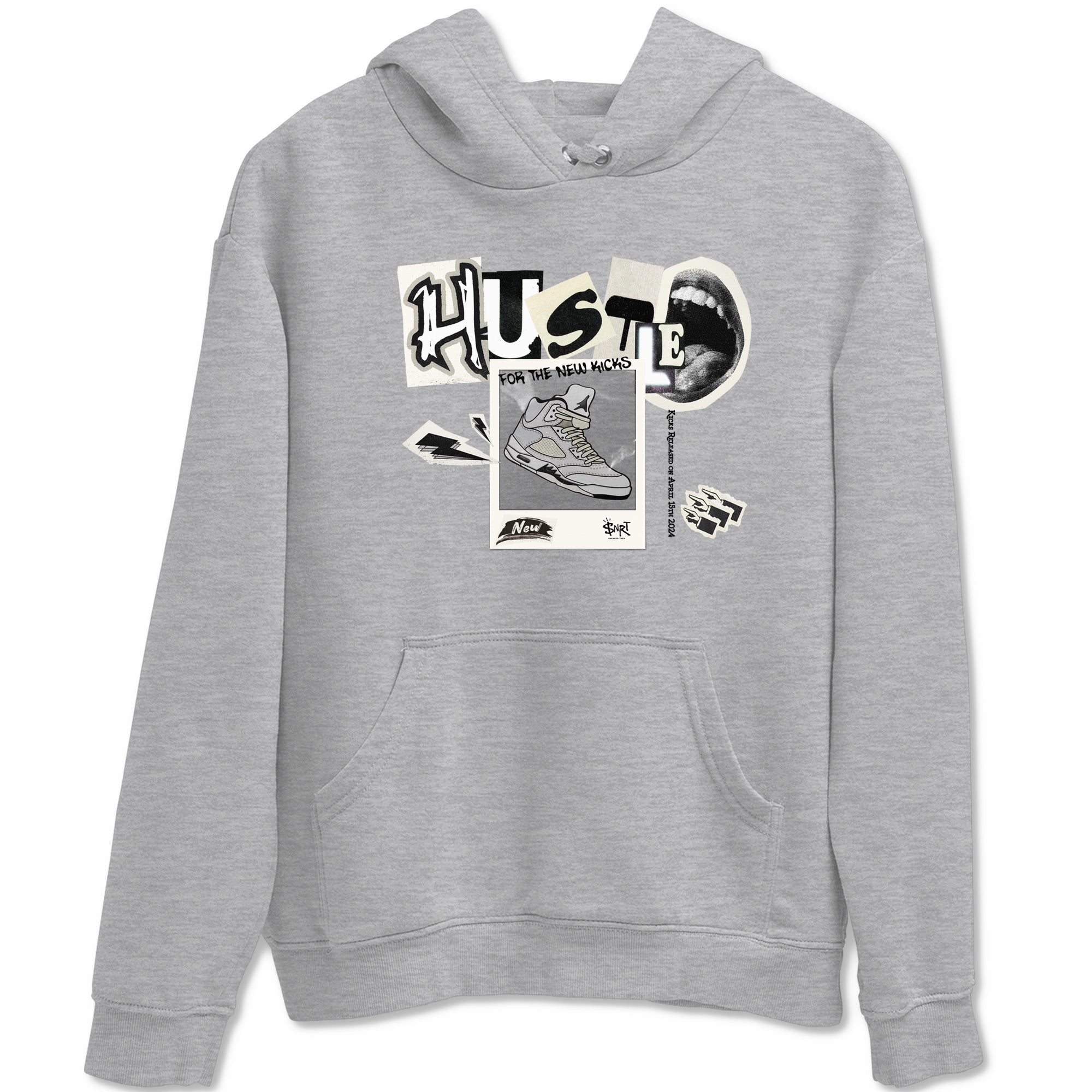 AJ5 Sail shirt to match jordans Hustle For The New Kicks sneaker tees Air Jordan 5 Sail Drip Gear Zone unisex cotton Heather Grey 2 crew neck shirt