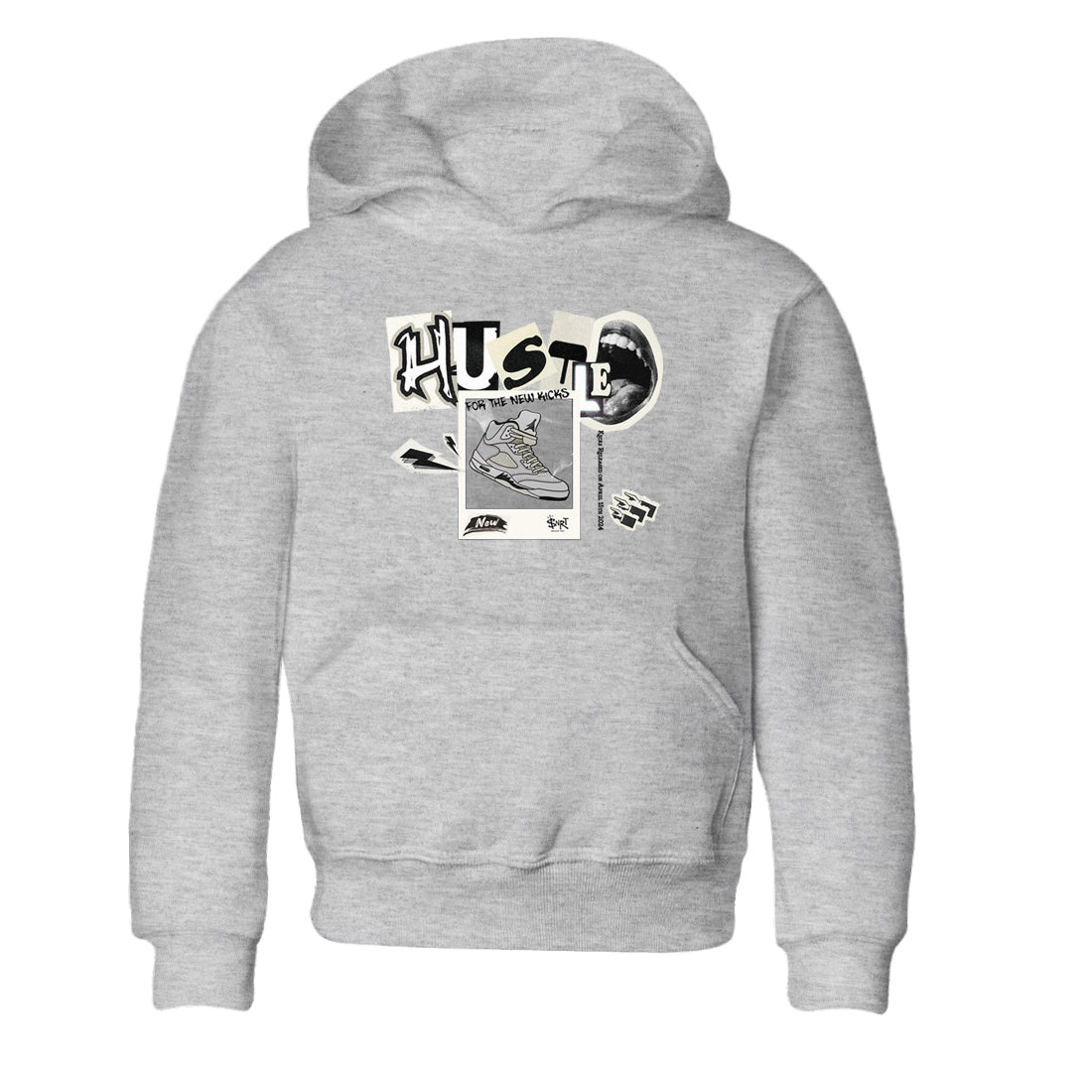 AJ5 Sail shirt to match jordans Hustle For The New Kicks sneaker tees Air Jordan 5 Sail Drip Gear Zone baby toddler Heather Grey 2 cotton Shirt