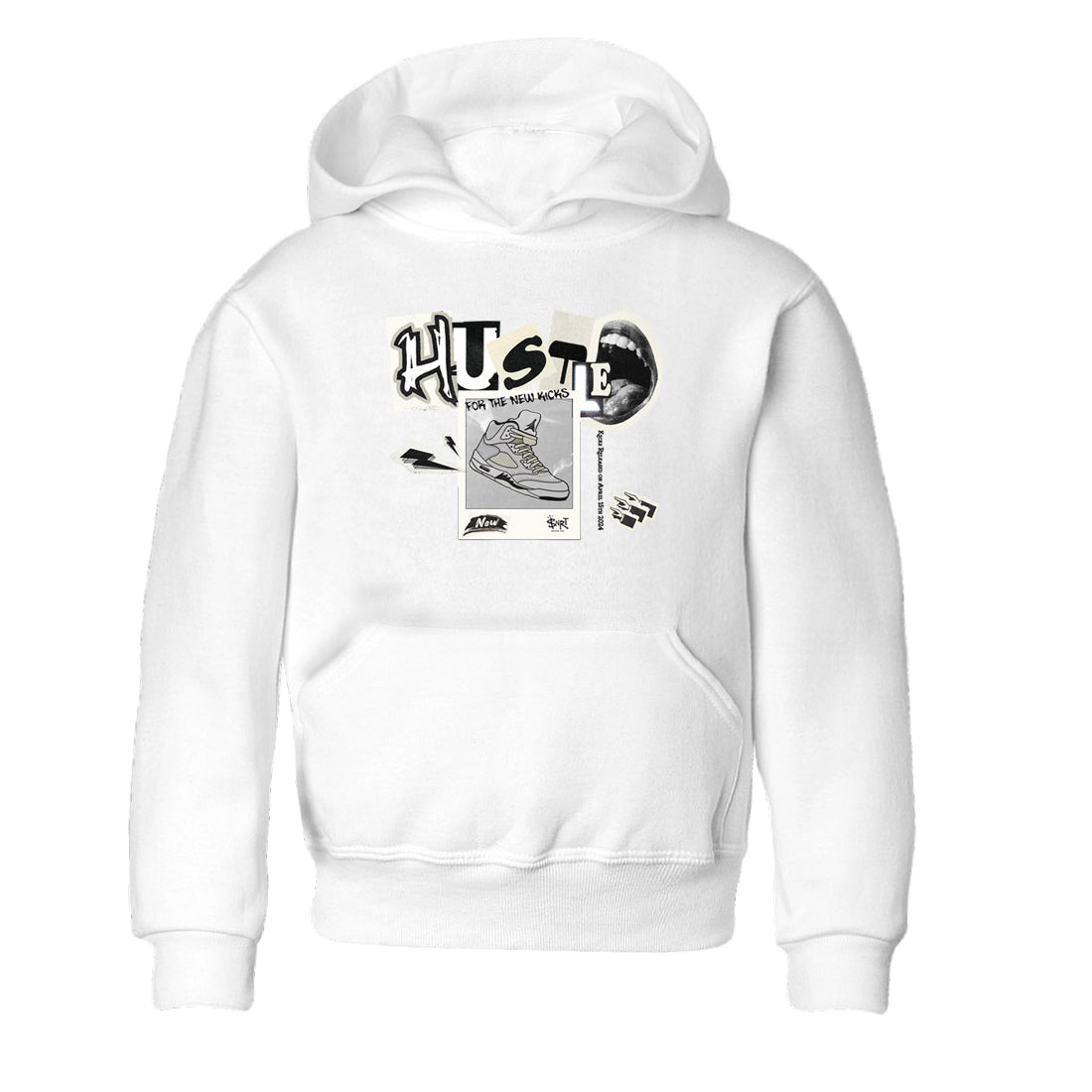 AJ5 Sail shirt to match jordans Hustle For The New Kicks sneaker tees Air Jordan 5 Sail Drip Gear Zone baby toddler White 2 cotton Shirt