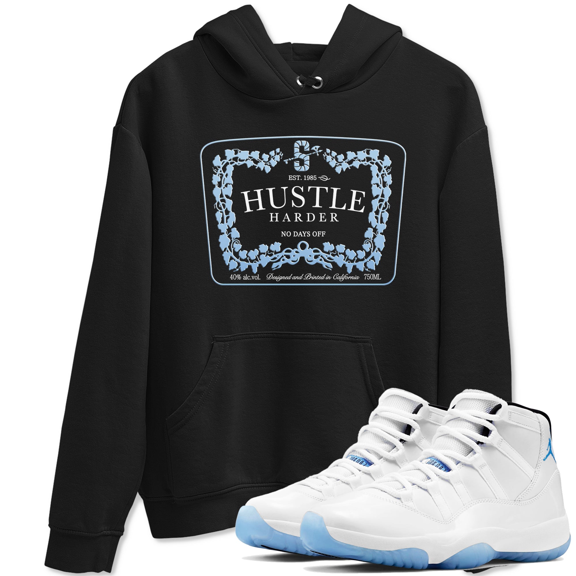 11s Columbia shirts to match jordans Hustle Harder sneaker match tees Air Jordan 11 Columbia Drip Gear Zone unisex cotton Black 1 crew neck shirts