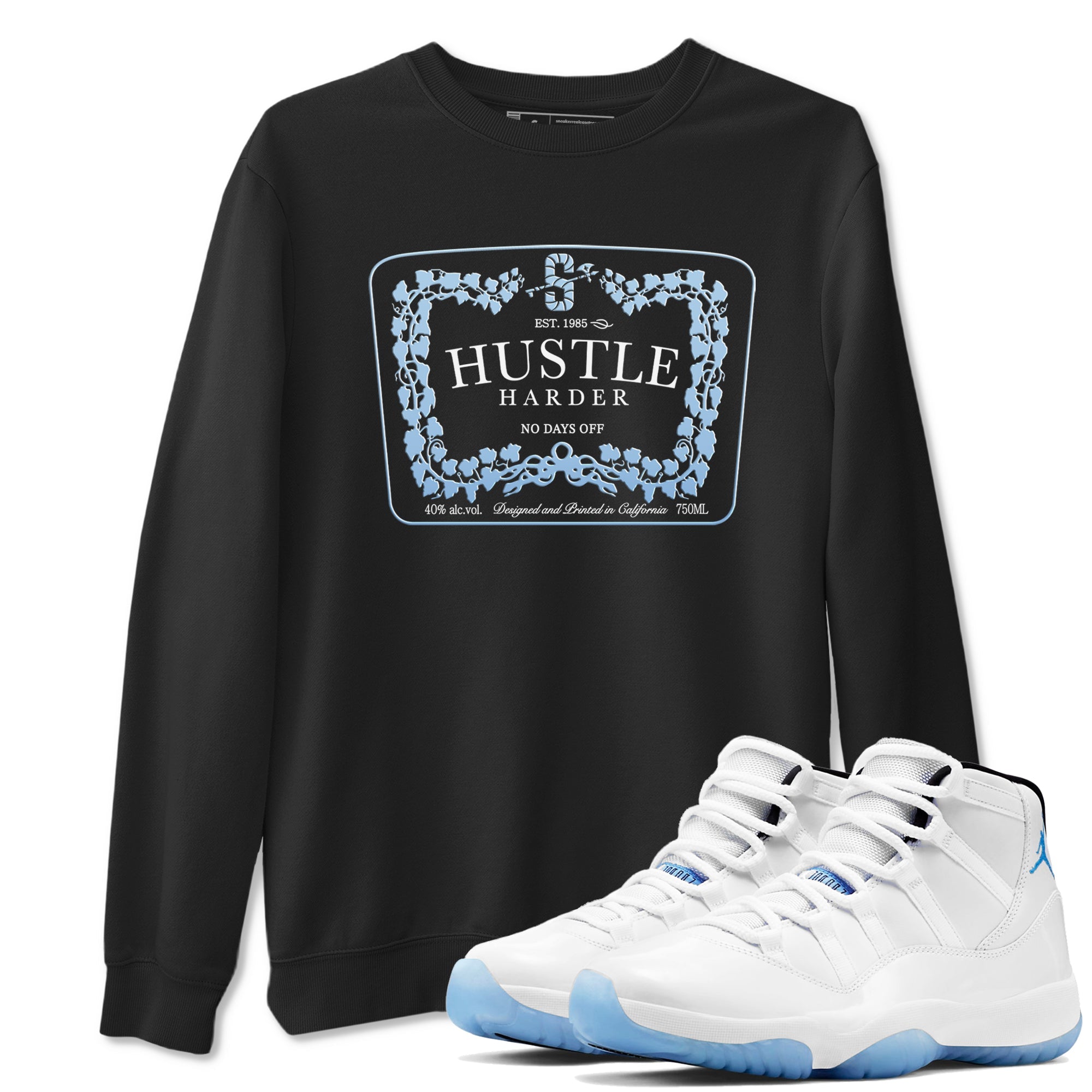11s Columbia shirts to match jordans Hustle Harder sneaker match tees Air Jordan 11 Columbia Drip Gear Zone unisex cotton Black 1 crew neck shirts