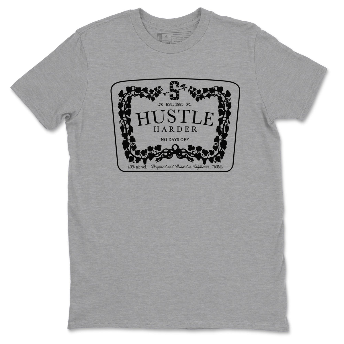 12s Black Wolf Grey shirts to match jordans Hustle Harder sneaker match tees Air Jordan 12 Black Wolf Grey match shoes to clothes Drip Gear Zone unisex cotton Heather Grey 2 shirts
