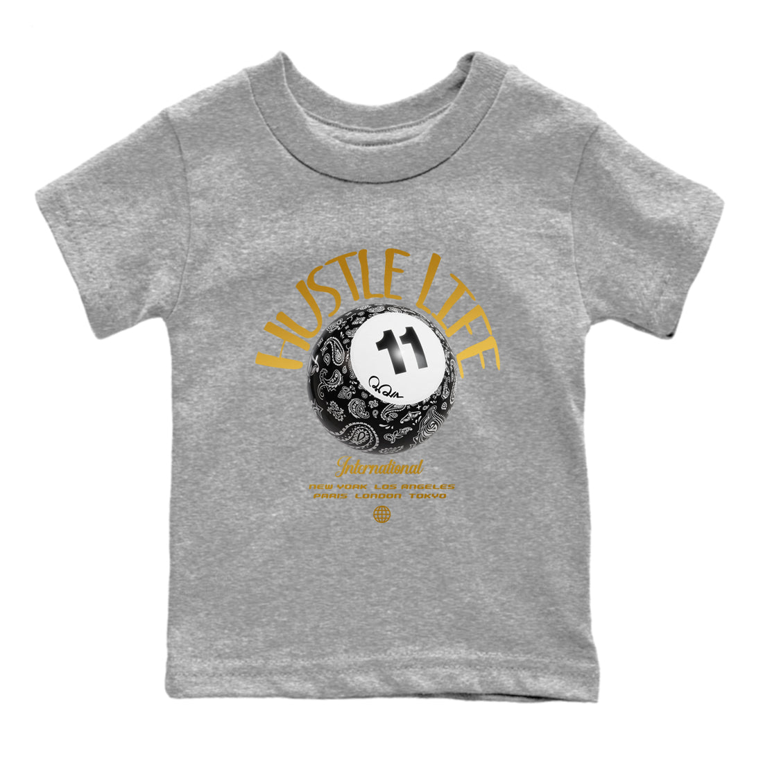Air Jordan 11 Gratitude shirt to match jordans Hustle Life sneaker tees AJ11 Gratitude Drip Gear Zone Baby Toddler Heather Grey 2 T-Shirt