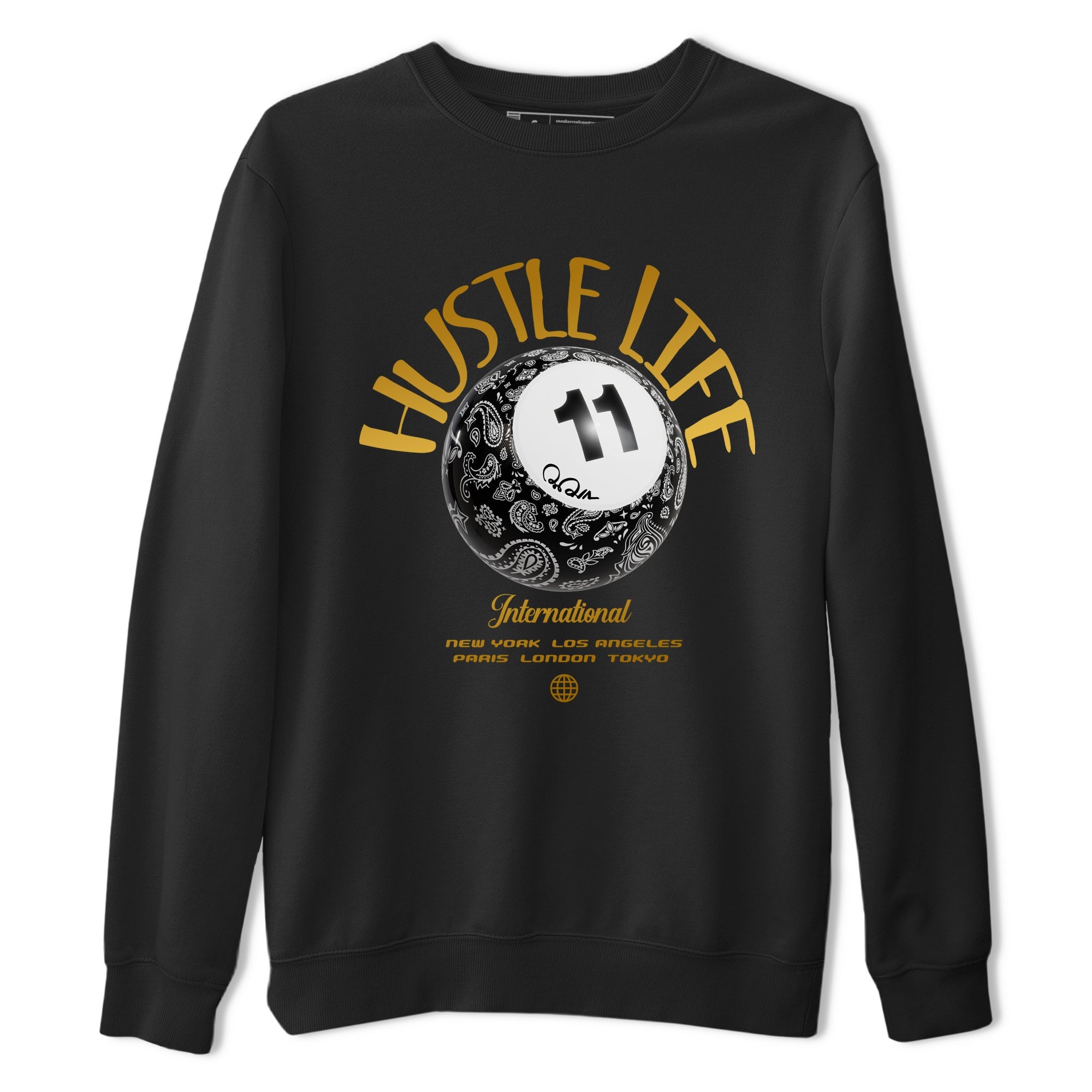 Air Jordan 11 Gratitude shirt to match jordans Hustle Life sneaker tees AJ11 Gratitude Drip Gear Zone Unisex Black 2 T-Shirt