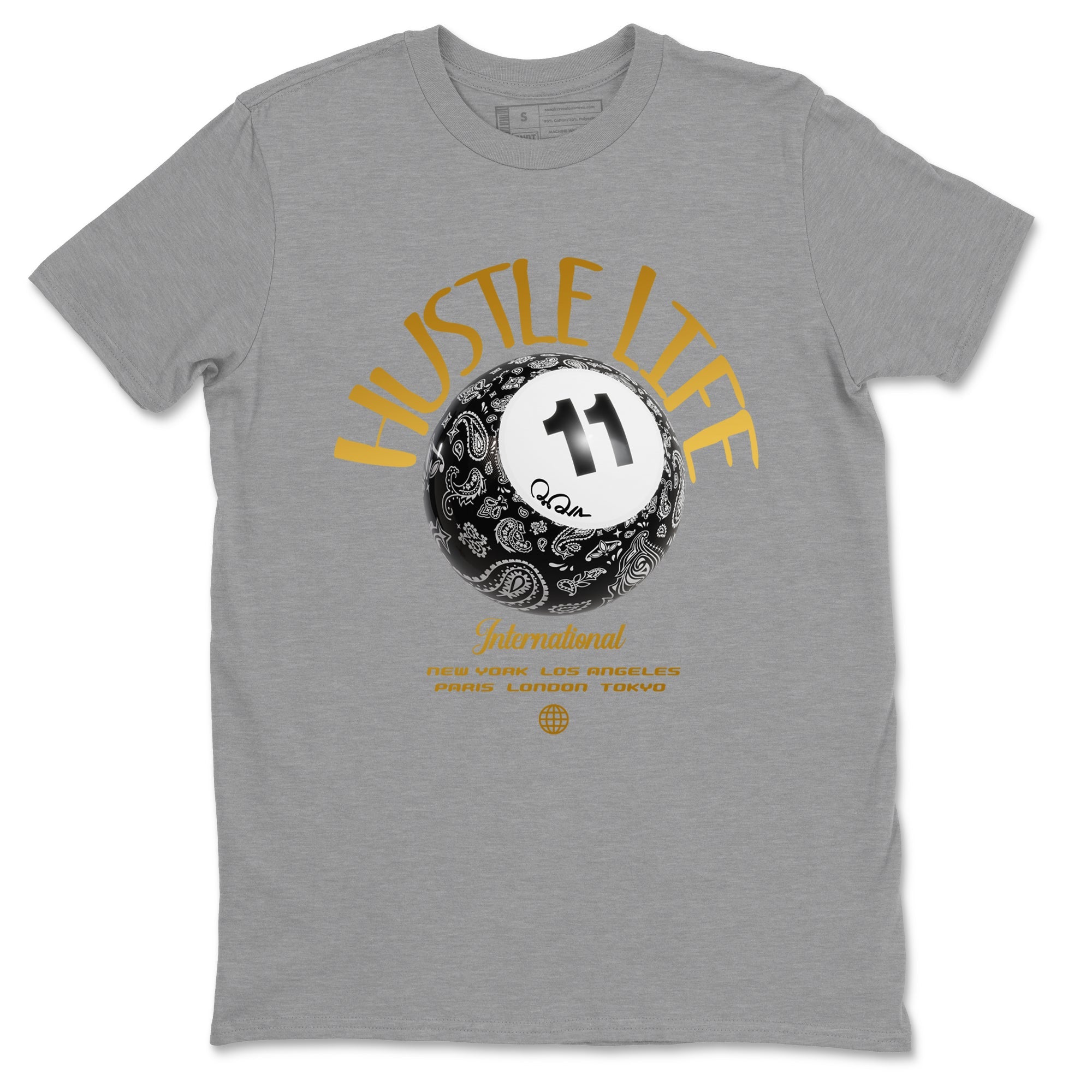 Air Jordan 11 Gratitude shirt to match jordans Hustle Life sneaker tees AJ11 Gratitude Drip Gear Zone Unisex Heather Grey 2 T-Shirt