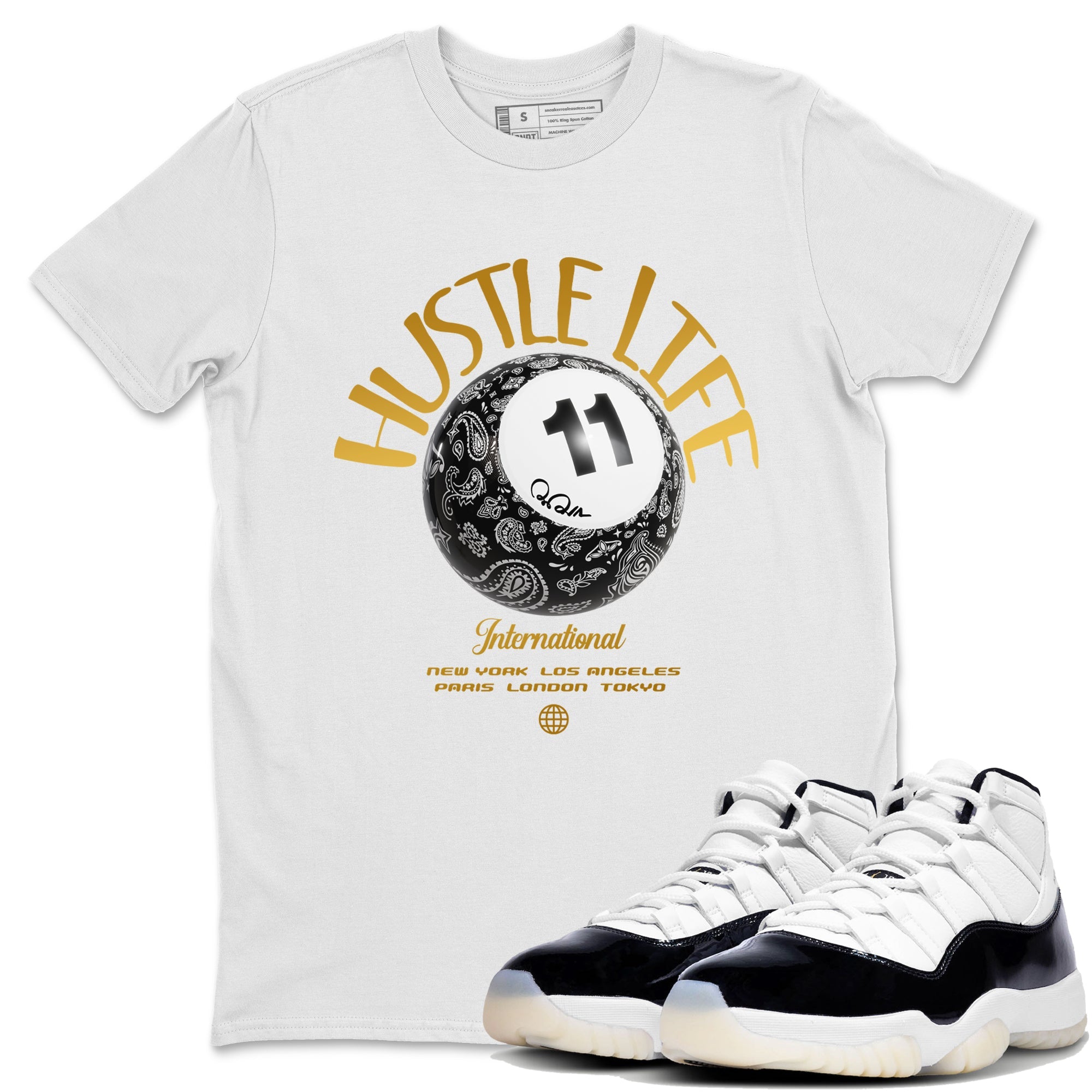 Air Jordan 11 Gratitude shirt to match jordans Hustle Life sneaker tees AJ11 Gratitude Drip Gear Zone Unisex White 1 T-Shirt