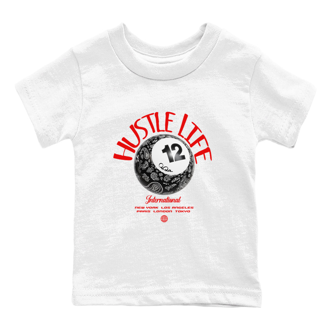 12s Taxi Flip shirts to match jordans Hustle Life sneaker match tees Air Jordan 12 Taxi Flip Drip Gear Zone streetwear brand Baby and Youth White 2 cotton tee