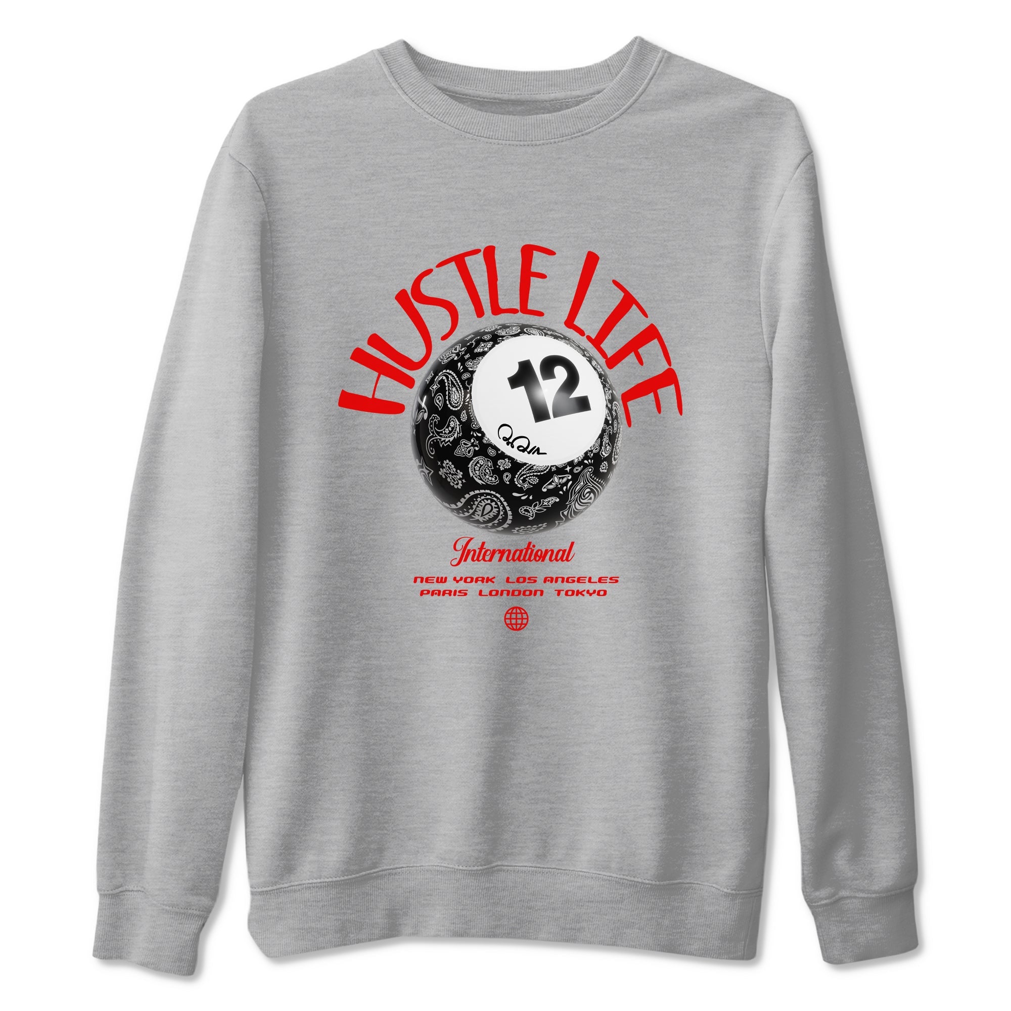 12s Taxi Flip shirts to match jordans Hustle Life sneaker match tees Air Jordan 12 Taxi Flip Drip Gear Zone streetwear brand Heather Grey 2 unisex cotton tee