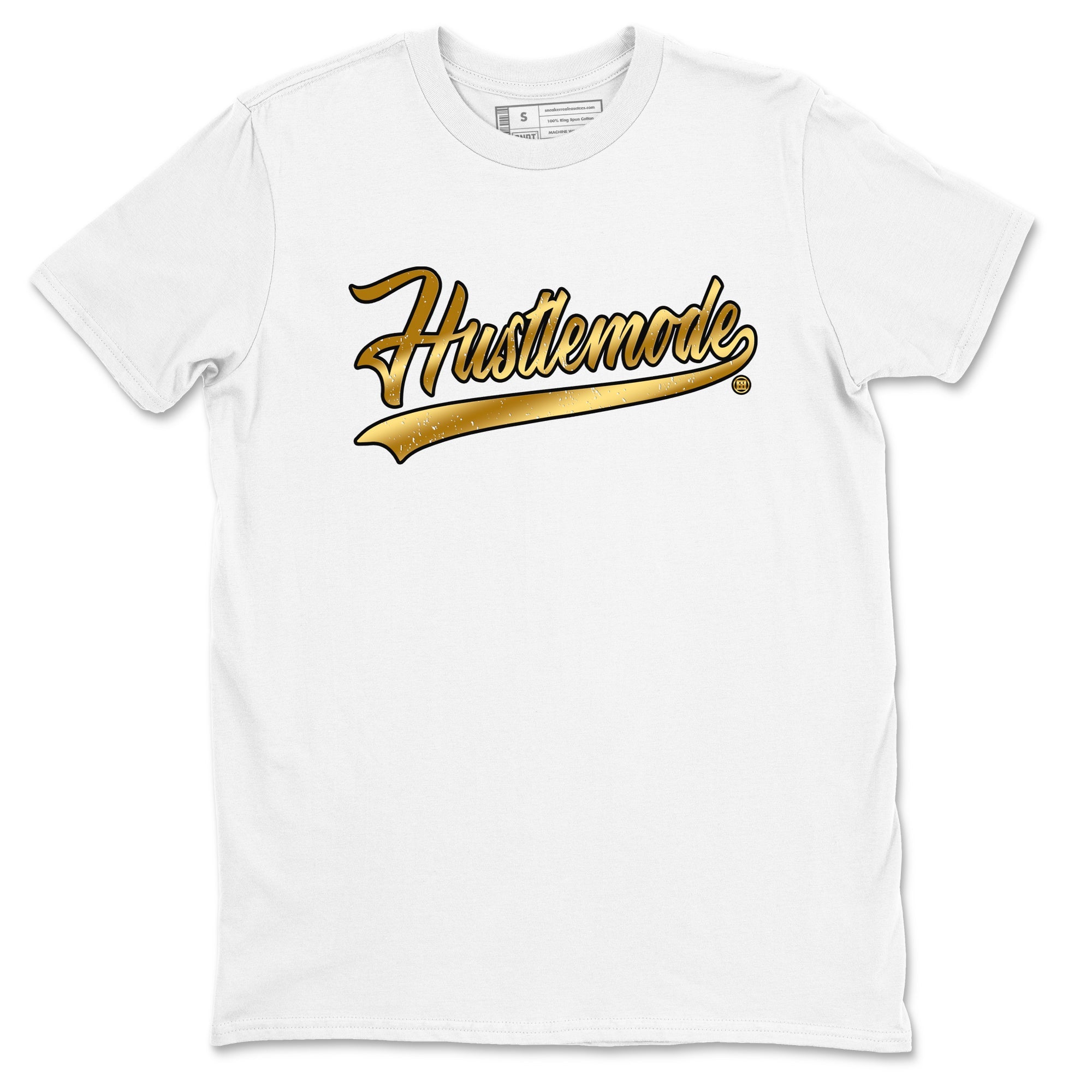 Air Jordan 1 High OG Black Metallic Gold shirts to match jordans Hustle Mode sneaker match tees Air Jordan 1 Retrp Black Metallic Gold Sneaker Shirts Drip Gear Zone streetwear brand White 2 unisex cotton tee