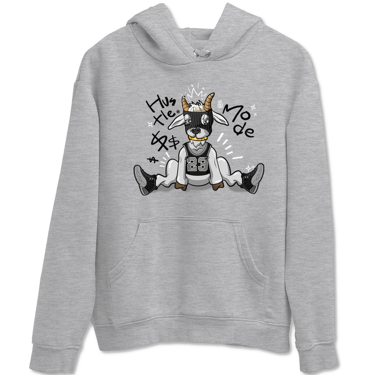 12s Black Wolf Grey shirts to match jordans Hustle Mode sneaker match tees Air Jordan 12 Black Wolf Grey match shoes to clothes Drip Gear Zone unisex cotton Heather Grey 2 shirts