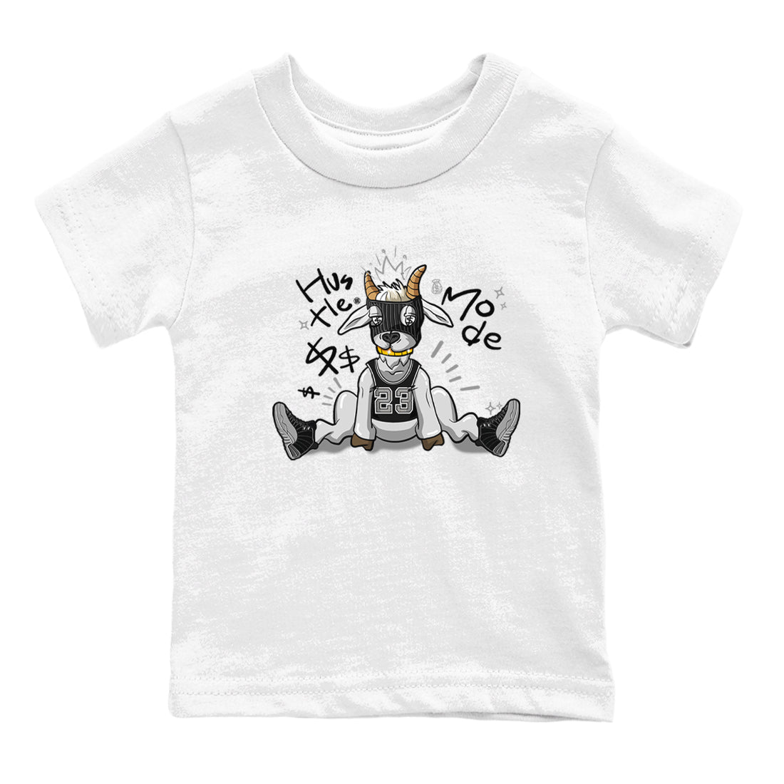 12s Black Wolf Grey shirts to match jordans Hustle Mode sneaker match tees Air Jordan 12 Black Wolf Grey match shoes to clothes Drip Gear Zone Youth Baby White 2 tee
