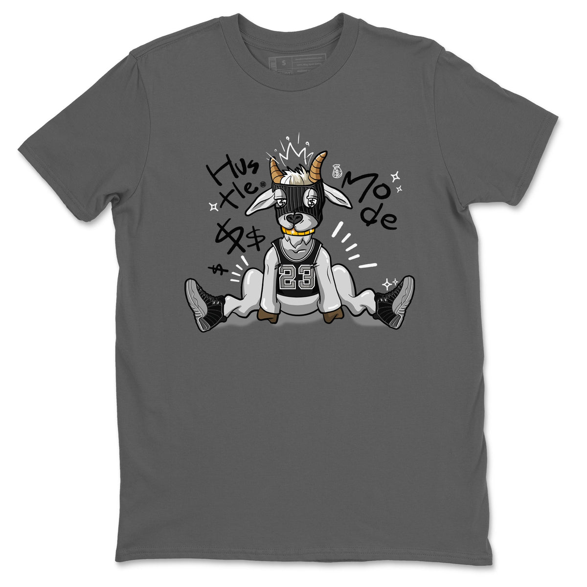 12s Black Wolf Grey shirts to match jordans Hustle Mode sneaker match tees Air Jordan 12 Black Wolf Grey match shoes to clothes Drip Gear Zone unisex cotton Cool Grey 2 shirts