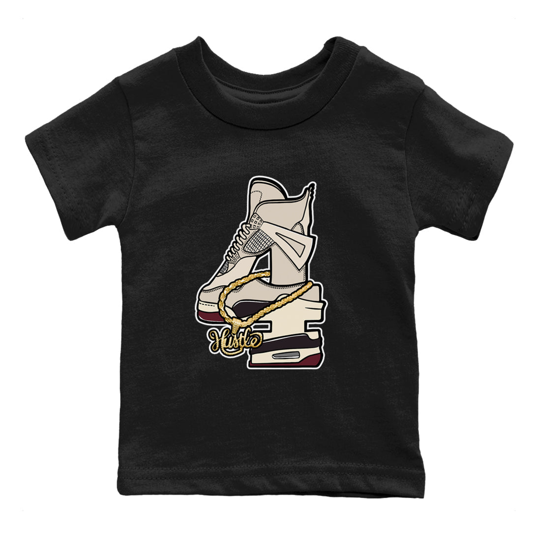4s A Ma Maniere x Phantom shirts to match jordans Hustle Number 4 sneaker match tees A Ma Maniere x Air Jordan 4 Phantom Drip Gear ZoneSneaker Release Tees Youth Baby Black 2 crew neck shirts