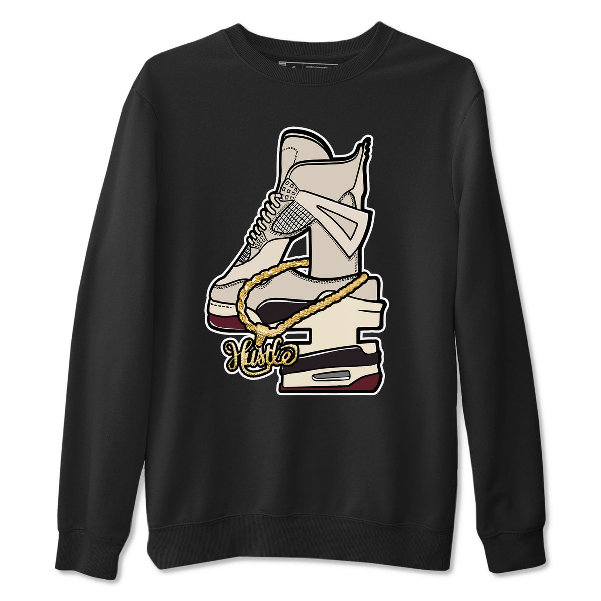 4s A Ma Maniere x Phantom shirts to match jordans Hustle Number 4 sneaker match tees A Ma Maniere x Air Jordan 4 Phantom Drip Gear ZoneSneaker Release Tees unisex cotton Black 2 crew neck shirts