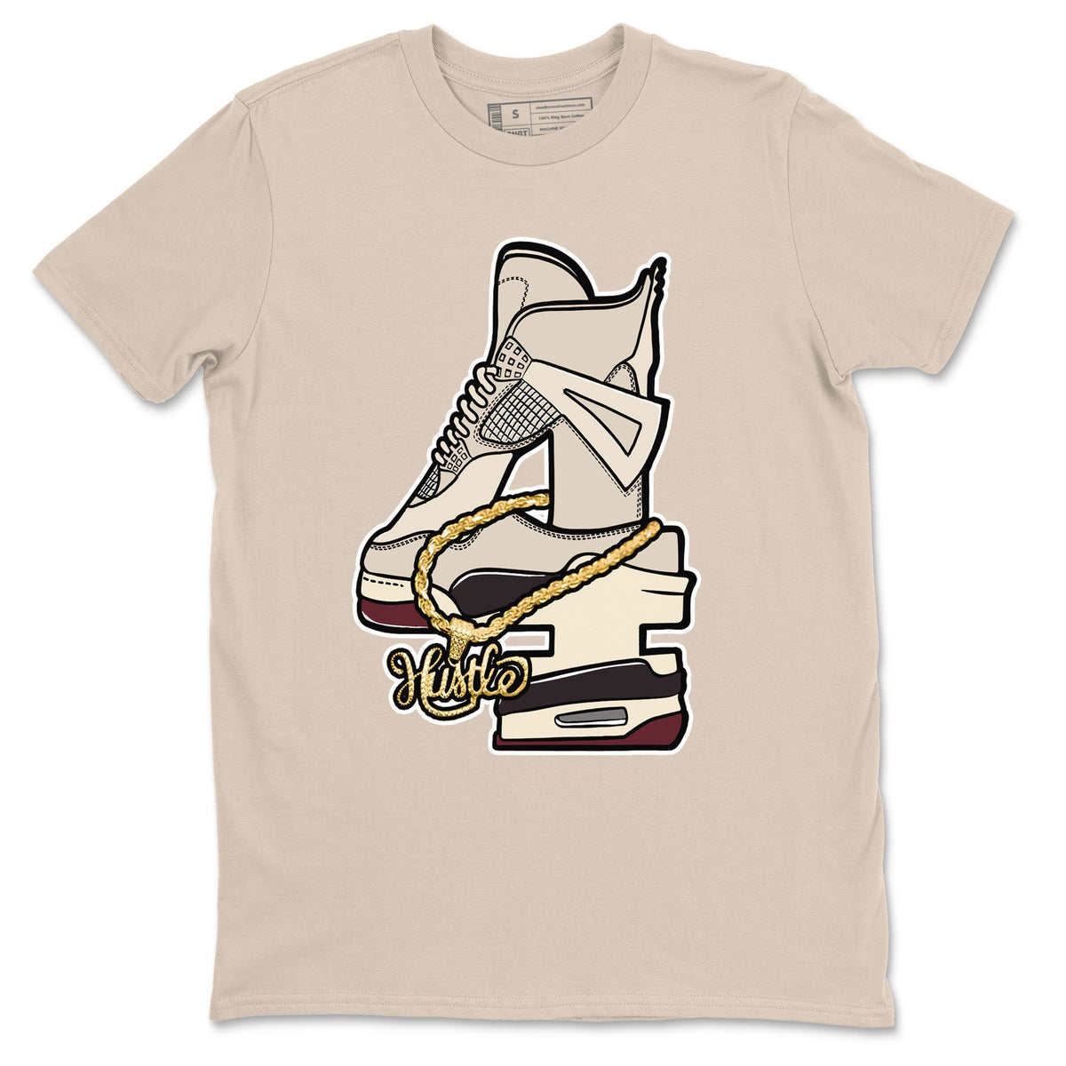 4s A Ma Maniere x Phantom shirts to match jordans Hustle Number 4 sneaker match tees A Ma Maniere x Air Jordan 4 Phantom Drip Gear ZoneSneaker Release Tees unisex cotton Sand 2 crew neck shirts