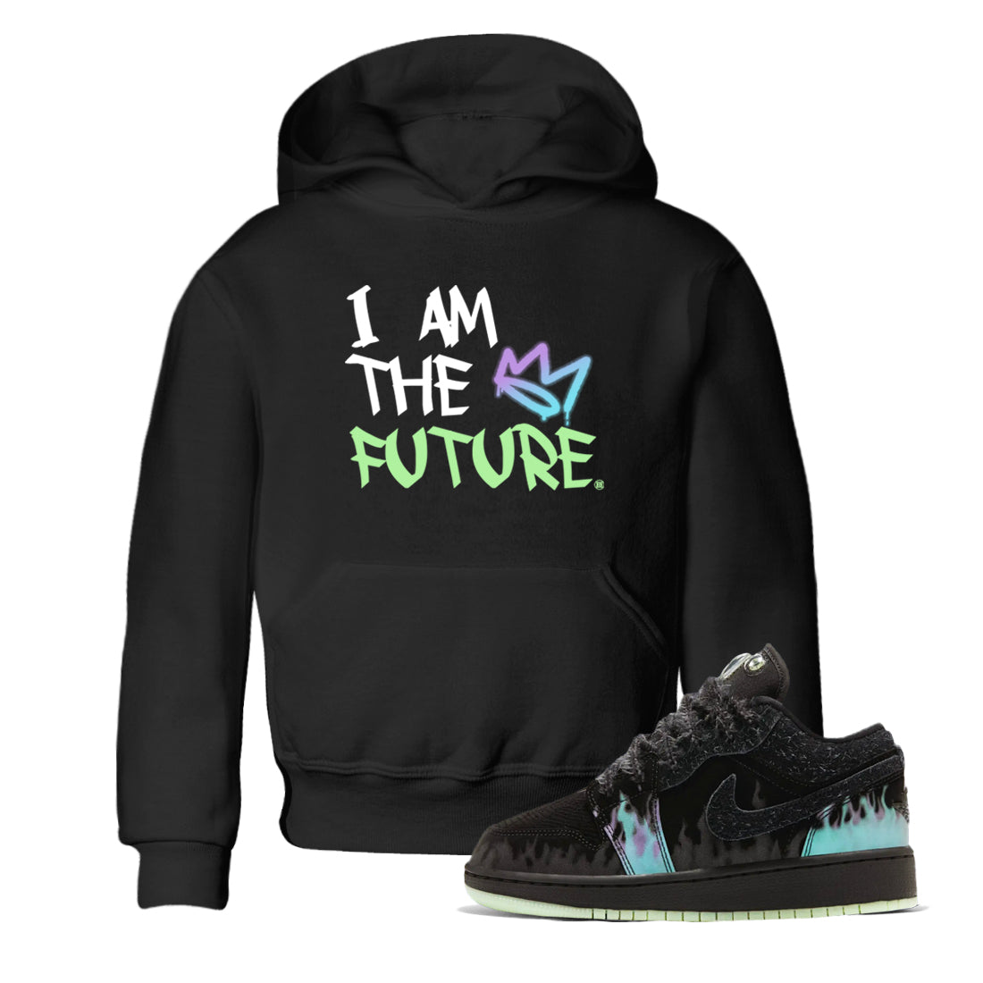 1s Fortune Fly shirts to match jordans I Am The Future sneaker match tees Air Jordan 1 Fortune Fly match shoes to clothes Drip Gear Zone Youth Baby Black 1 tee