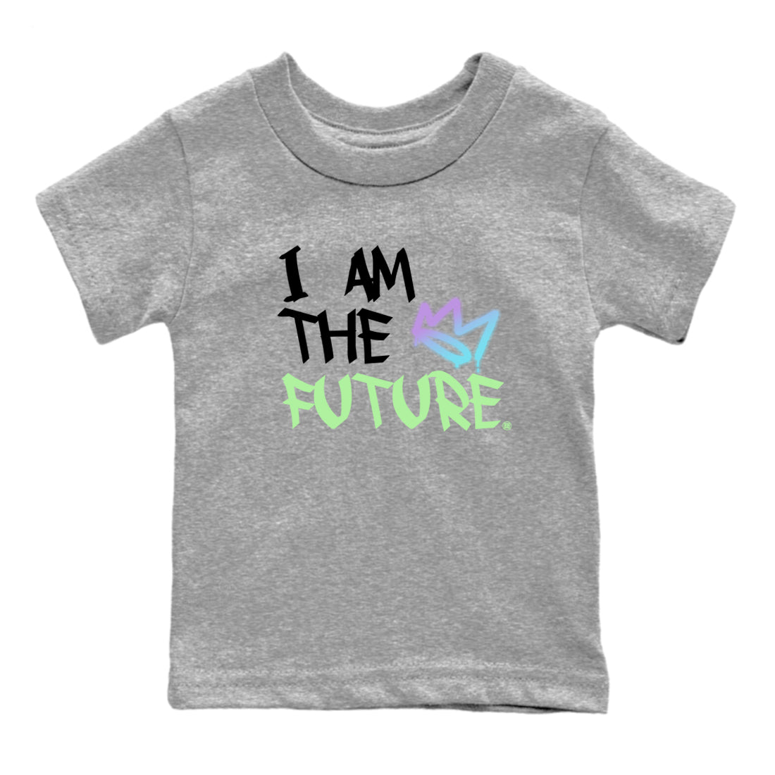 1s Fortune Fly shirts to match jordans I Am The Future sneaker match tees Air Jordan 1 Fortune Fly match shoes to clothes Drip Gear Zone Youth Baby Heather Grey 2 tee