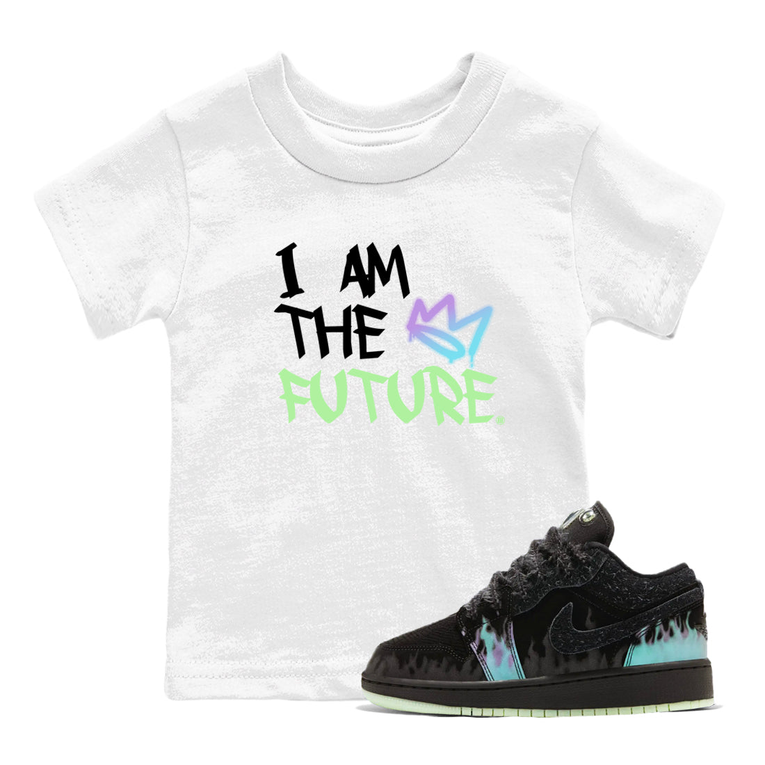 1s Fortune Fly shirts to match jordans I Am The Future sneaker match tees Air Jordan 1 Fortune Fly match shoes to clothes Drip Gear Zone Youth Baby White 1 tee