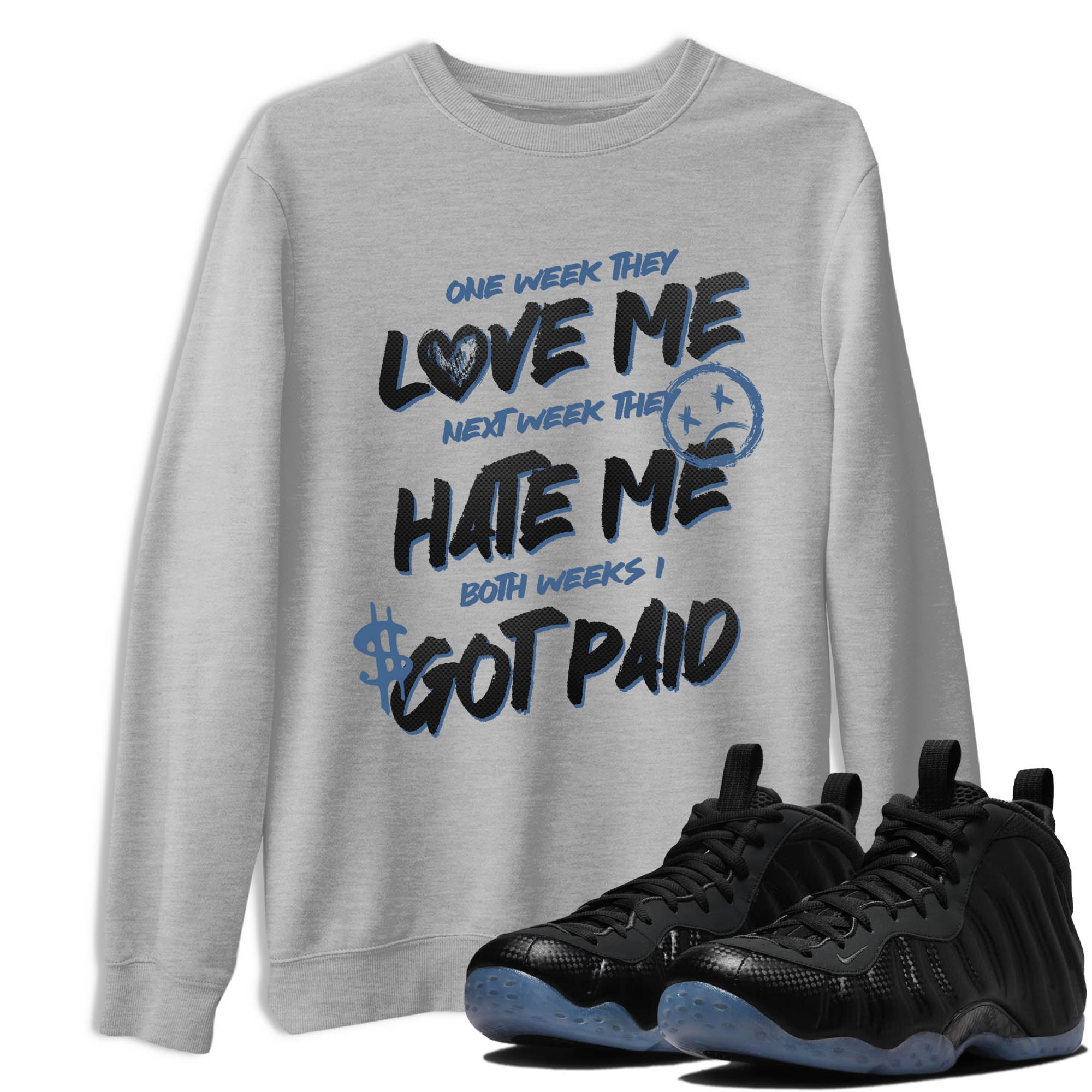 Sneaker Threads  Sneaker Tees To Match Air Foamposite One Carbon Fiber  I Got Paid Graphic Tee Heather Grey 1. Perfect for Jordan releases 2025 colorways.