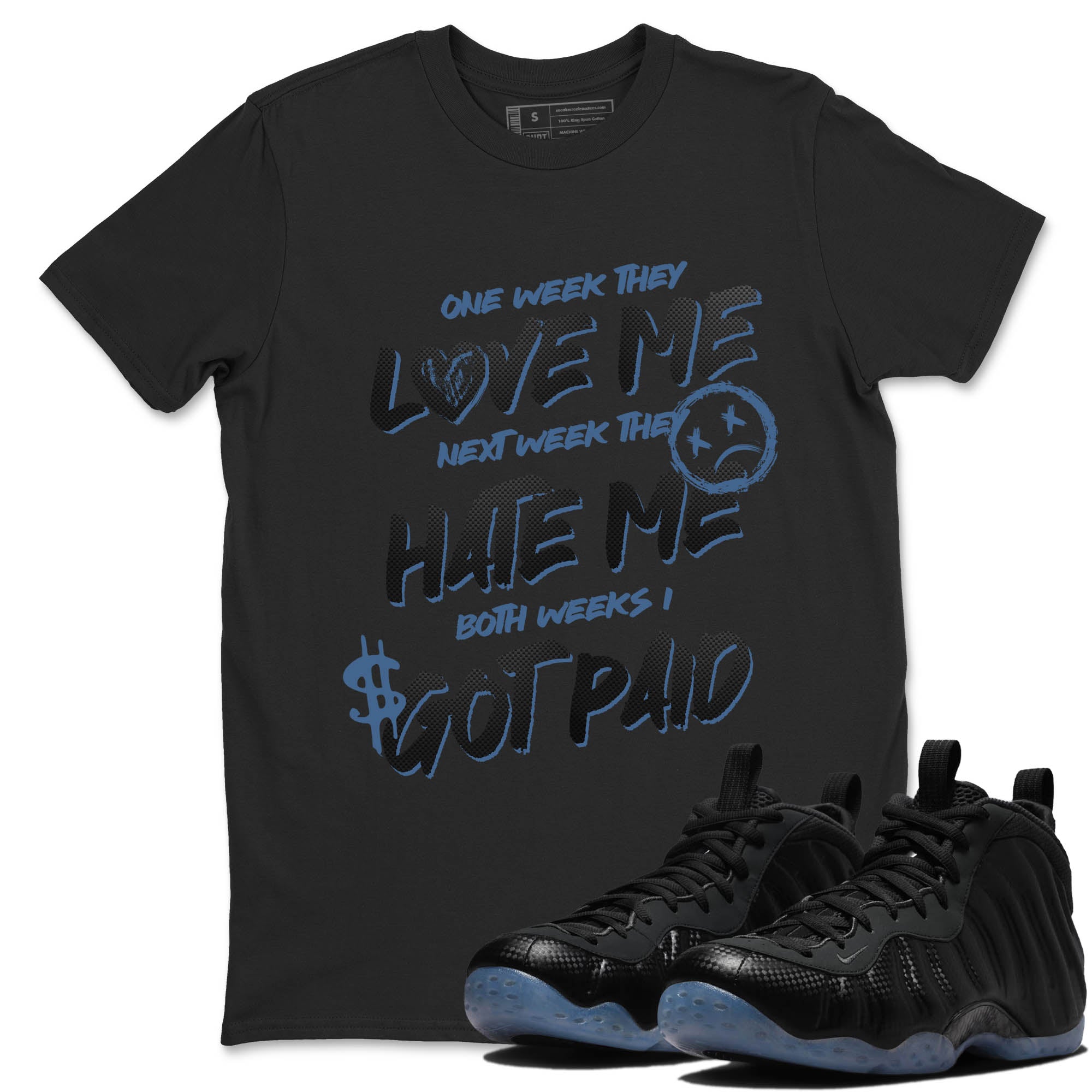 Sneaker Threads  Sneaker Tees To Match Air Foamposite One Carbon Fiber  I Got Paid Graphic Tee Black 1. Perfect for Jordan releases 2025 colorways.