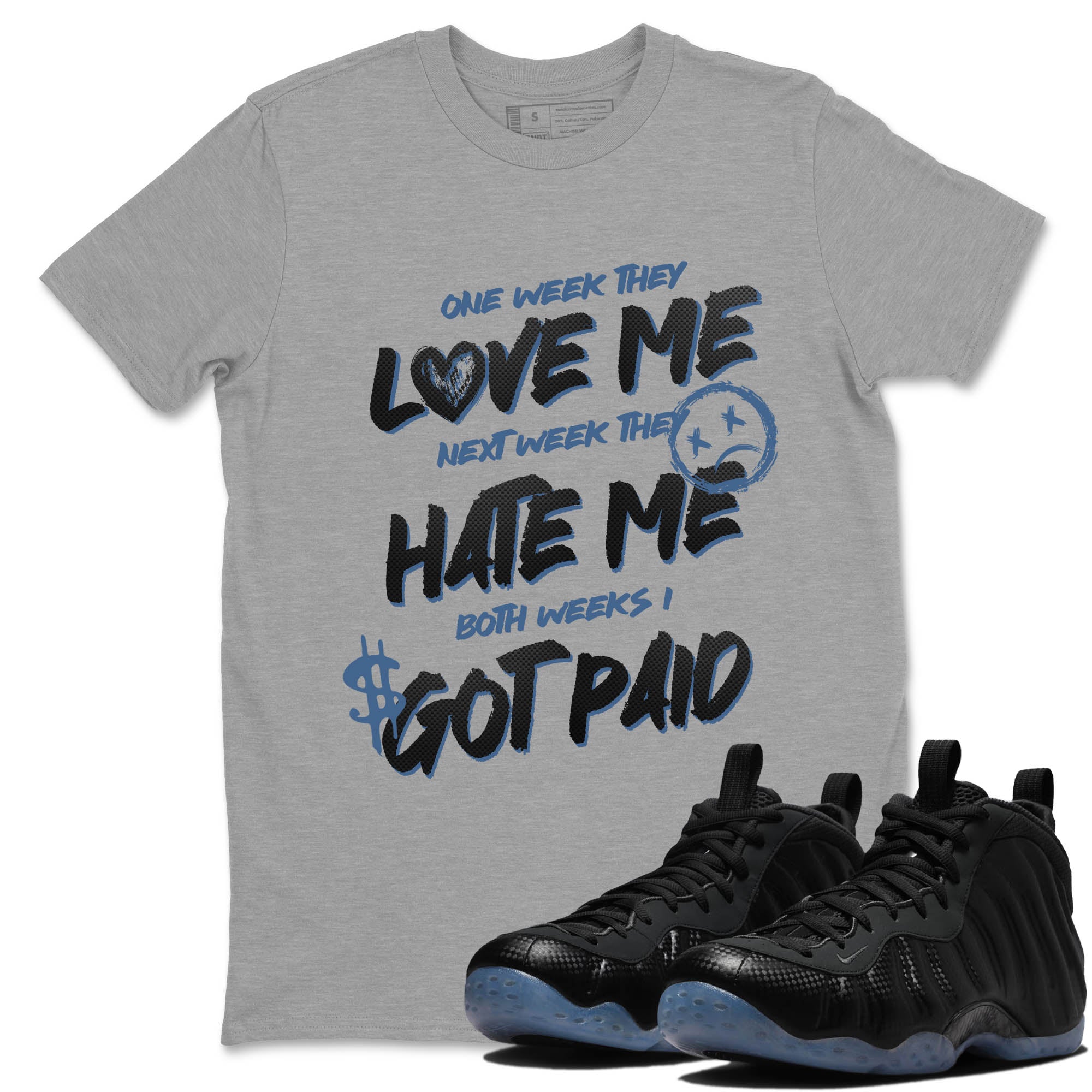 Sneaker Threads  Sneaker Tees To Match Air Foamposite One Carbon Fiber  I Got Paid Graphic Tee Heather Grey 1. Perfect for Jordan releases 2025 colorways.