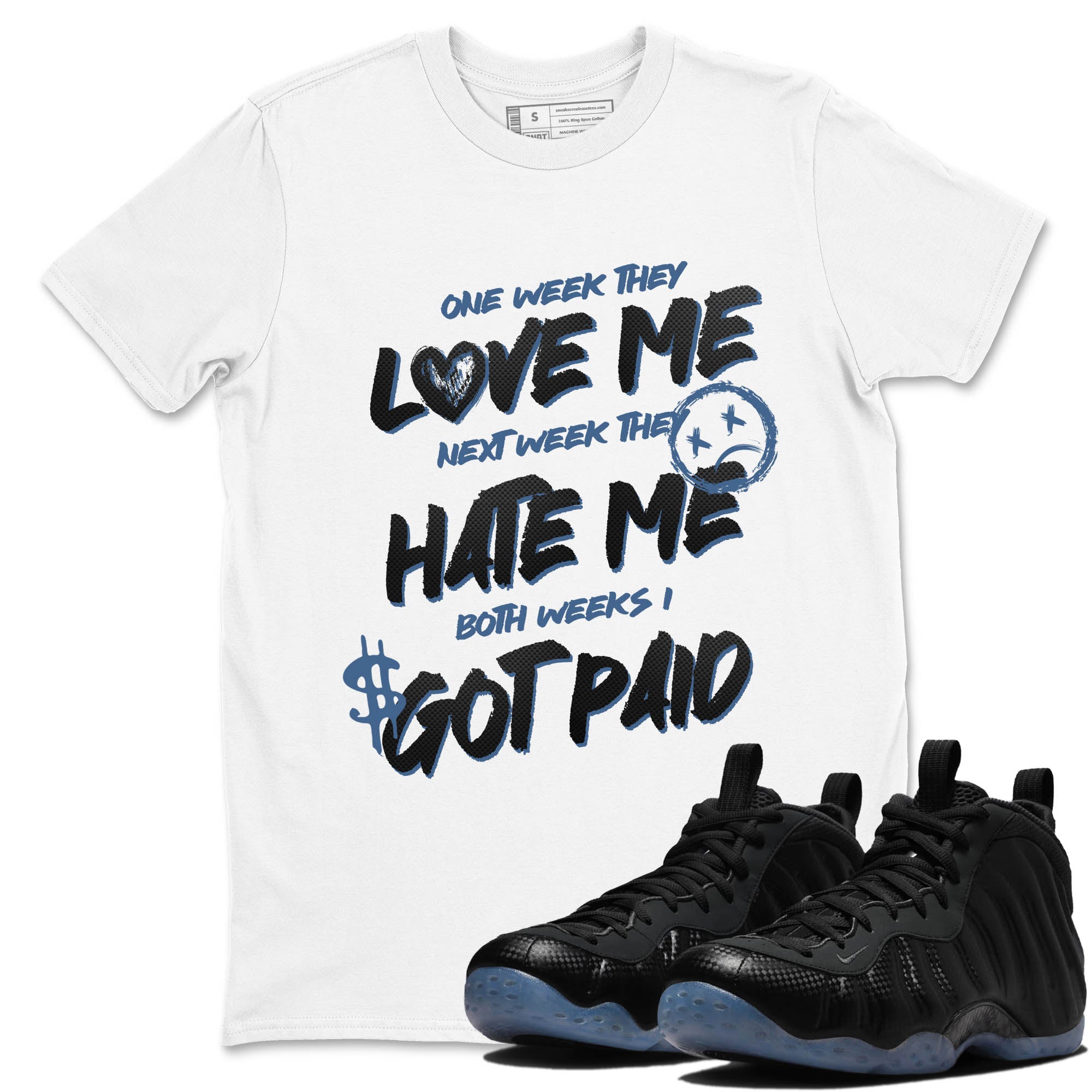 Sneaker Threads  Sneaker Tees To Match Air Foamposite One Carbon Fiber  I Got Paid Graphic Tee White 1. Perfect for Jordan releases 2025 colorways.