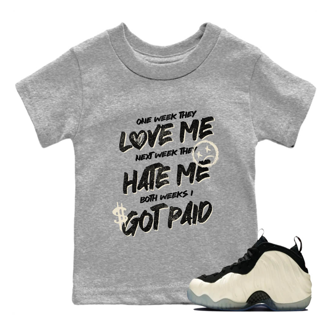 Sneaker Threads  Sneaker Tees To Match Air Foamposite One Pearl  I Got Paid Youth Graphic Tee Heather Grey 1. Perfect for Jordan releases 2025 colorways.