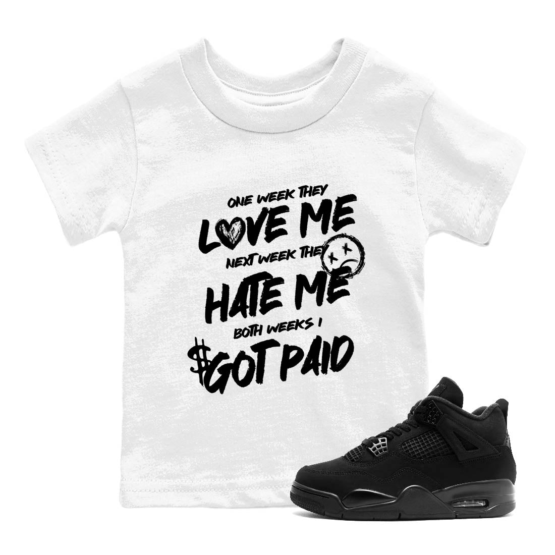Sneaker Threads  Sneaker Tees To Match Air Jordan 4 Black Cat  I Got Paid Youth Graphic Tee White 1. Perfect for Jordan releases 2025 colorways.
