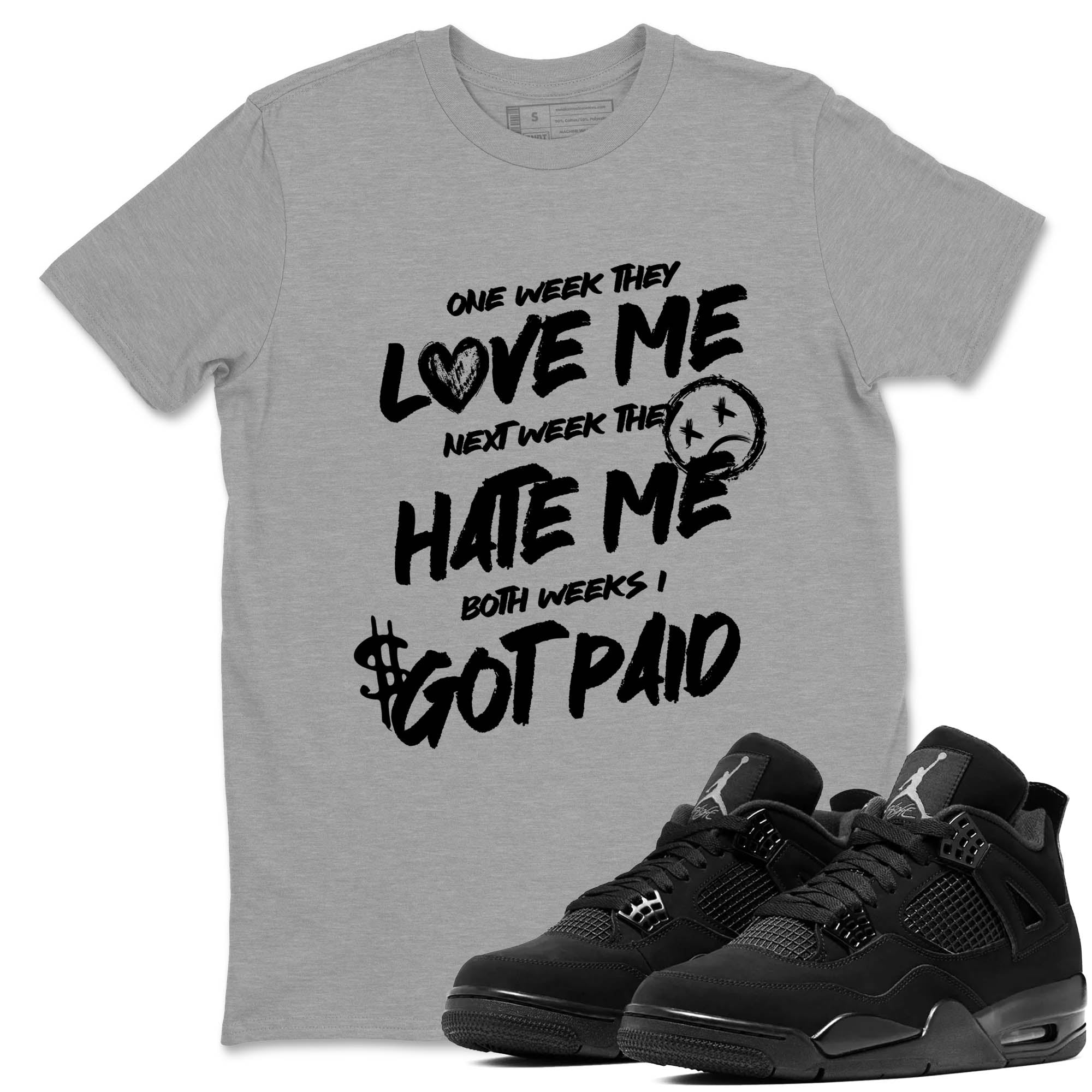 Sneaker Threads  Sneaker Tees To Match Air Jordan 4 Black Cat  I Got Paid Graphic Tee Heather Grey 1. Perfect for Jordan releases 2025 colorways.