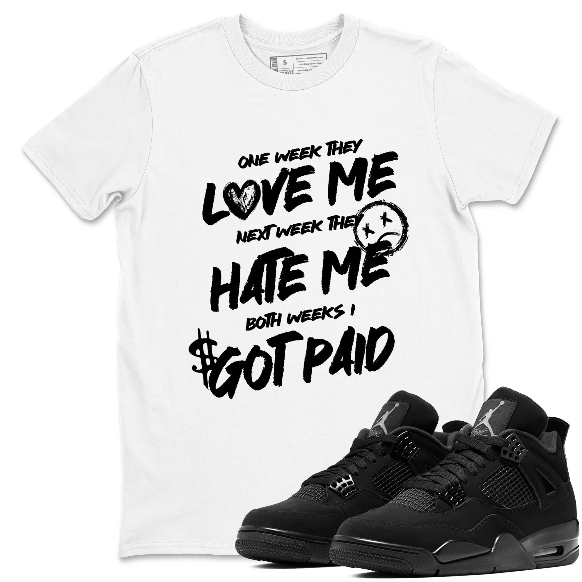 Sneaker Threads  Sneaker Tees To Match Air Jordan 4 Black Cat  I Got Paid Graphic Tee White 1. Perfect for Jordan releases 2025 colorways.