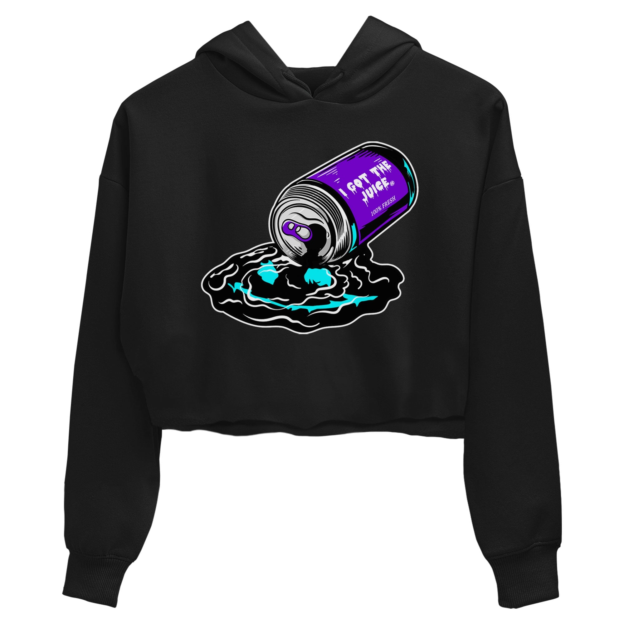 Air Jordan 6 Aqua shirt to match jordans I Got The Juice sneaker tees Jordan 6 Retro Aqua Drip Gear Zone Black 2 Crop T-Shirt