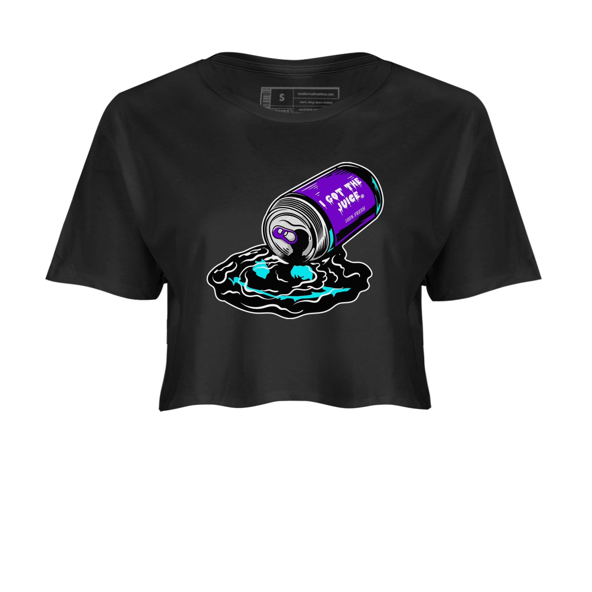 Air Jordan 6 Aqua shirt to match jordans I Got The Juice sneaker tees Jordan 6 Retro Aqua Drip Gear Zone Black 2 Crop T-Shirt