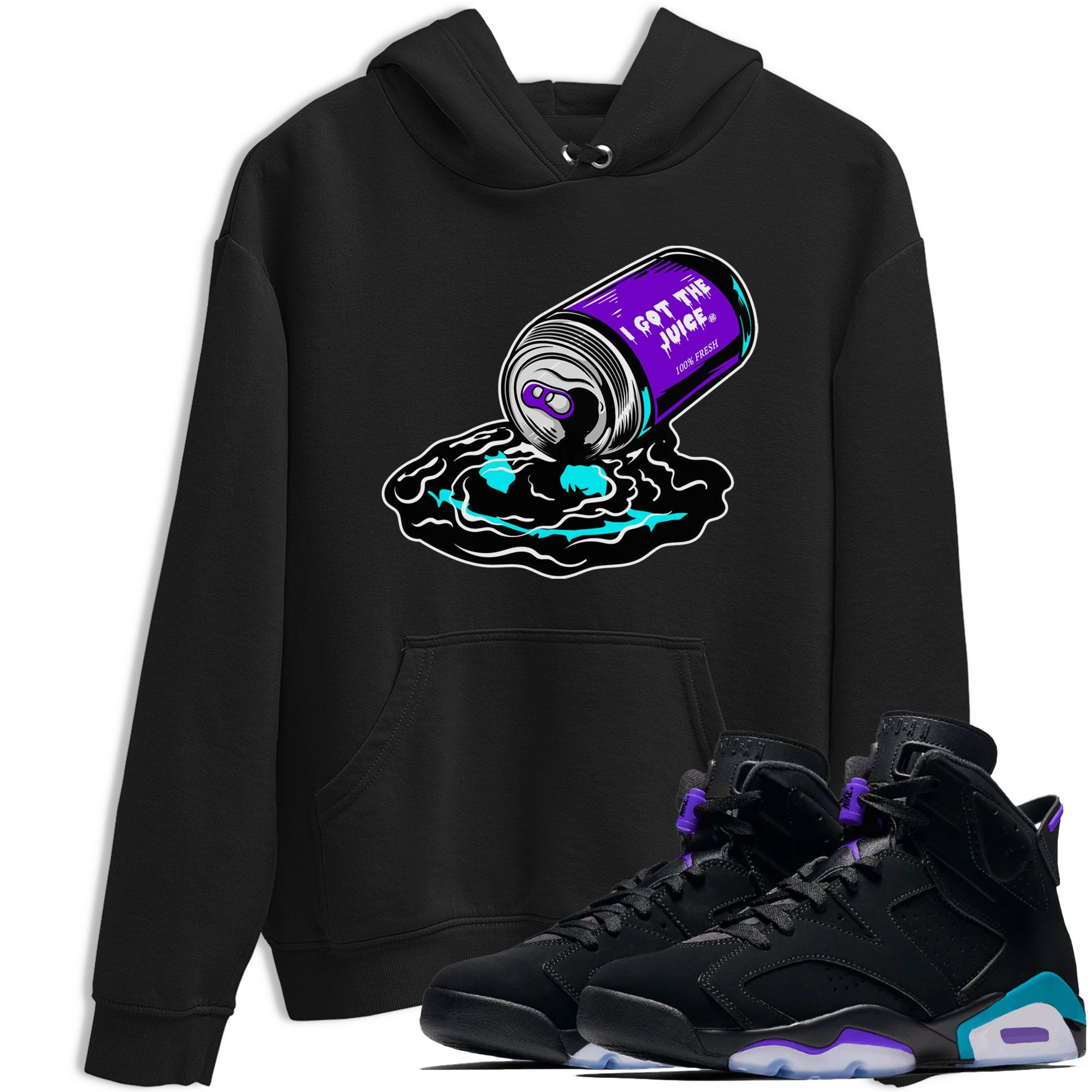 Air Jordan 6 Aqua shirt to match jordans I Got The Juice sneaker tees Jordan 6 Retro Aqua Drip Gear Zone Streetwear Casual Fit Black 1 T-Shirt