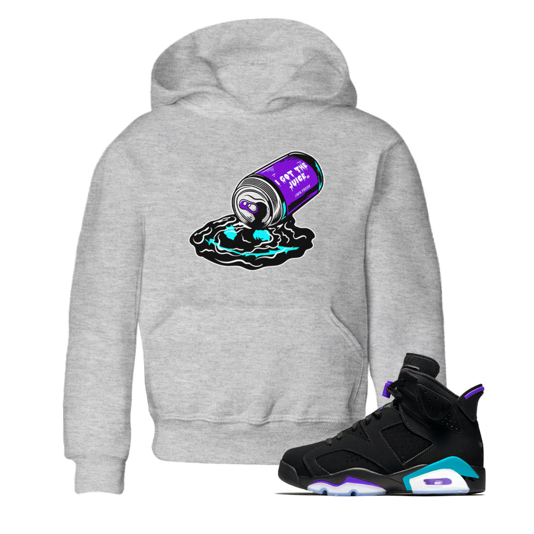 Air Jordan 6 Aqua shirt to match jordans I Got The Juice sneaker tees Jordan 6 Retro Aqua Drip Gear Zone Baby Toddler Heather Grey 1 T-Shirt