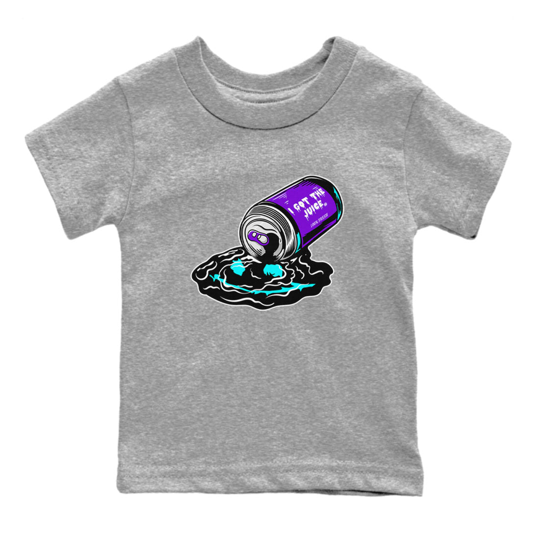 Air Jordan 6 Aqua shirt to match jordans I Got The Juice sneaker tees Jordan 6 Retro Aqua Drip Gear Zone Baby Toddler Heather Grey 2 T-Shirt