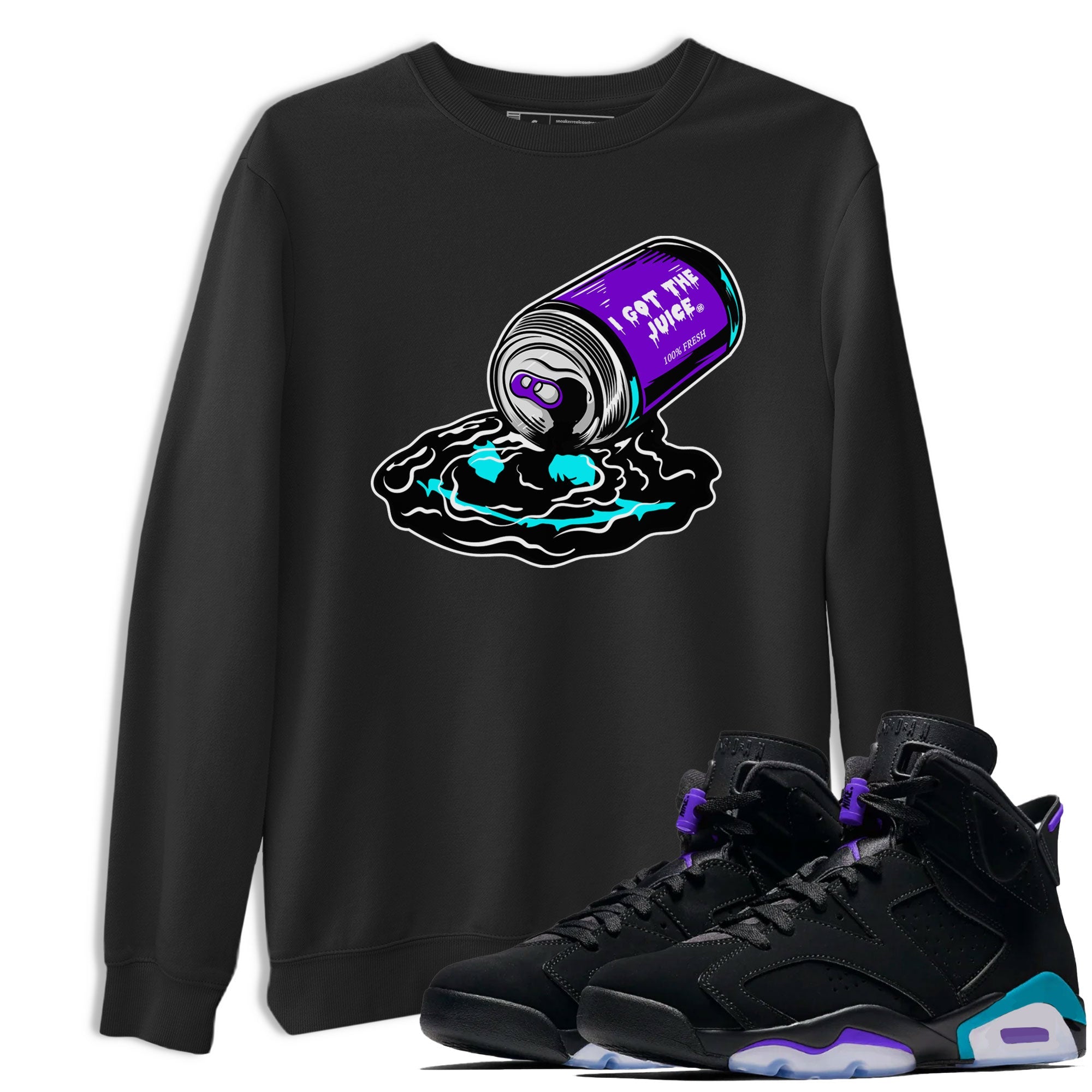 Air Jordan 6 Aqua shirt to match jordans I Got The Juice sneaker tees Jordan 6 Retro Aqua Drip Gear Zone Streetwear Casual Fit Black 1 T-Shirt