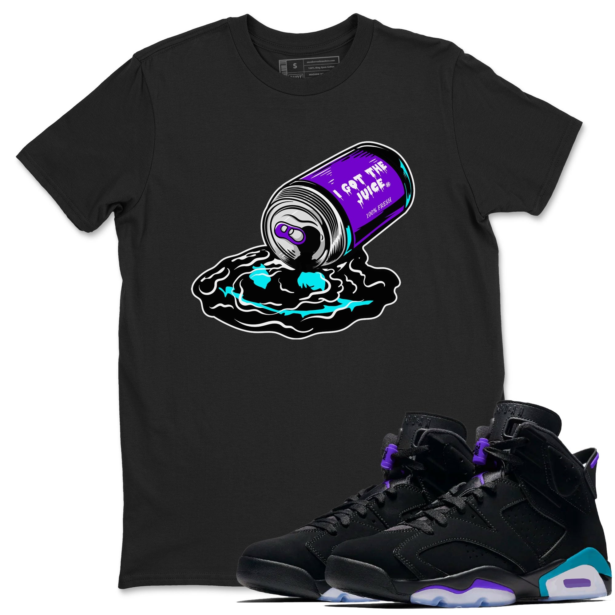 Air Jordan 6 Aqua shirt to match jordans I Got The Juice sneaker tees Jordan 6 Retro Aqua Drip Gear Zone Streetwear Casual Fit Black 1 T-Shirt