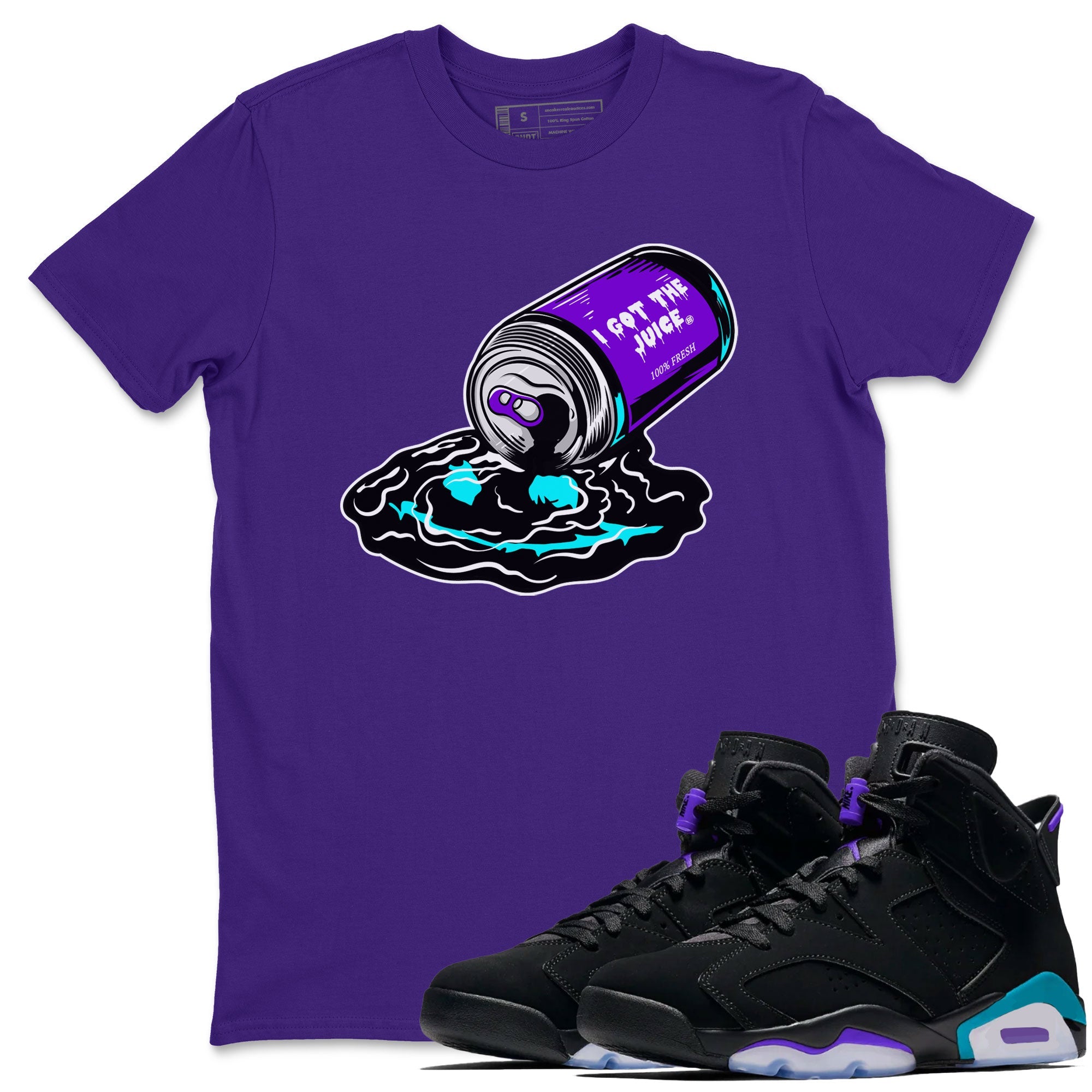 Air Jordan 6 Aqua shirt to match jordans I Got The Juice sneaker tees Jordan 6 Retro Aqua Drip Gear Zone Streetwear Casual Fit Purple 1 T-Shirt