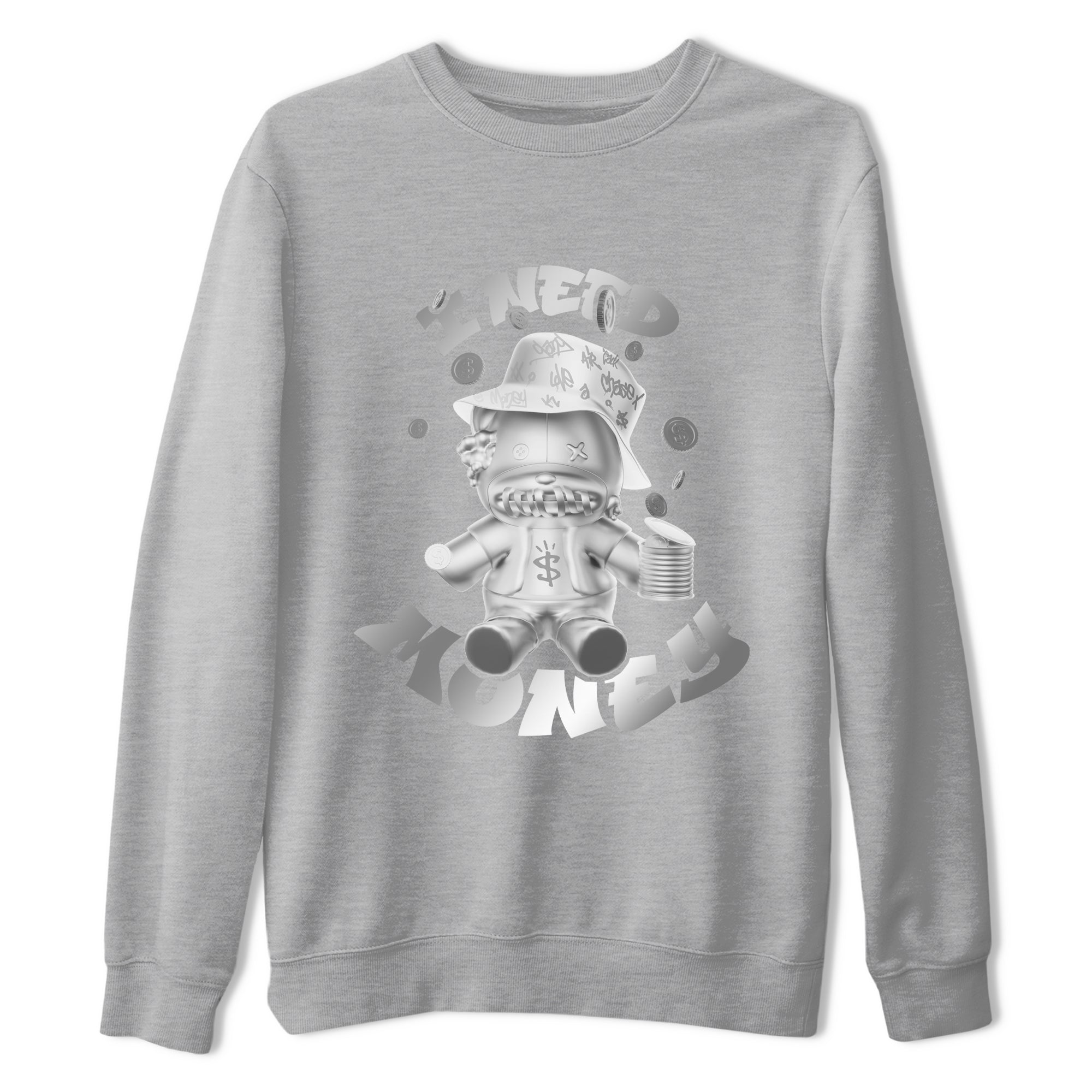 Air Jordan 1 Gift Giving shirt to match jordans I Need Money sneaker tees  Metal tees AJ1 Gift Giving Drip Gear Zone Unisex Heather Grey 2 T-Shirt
