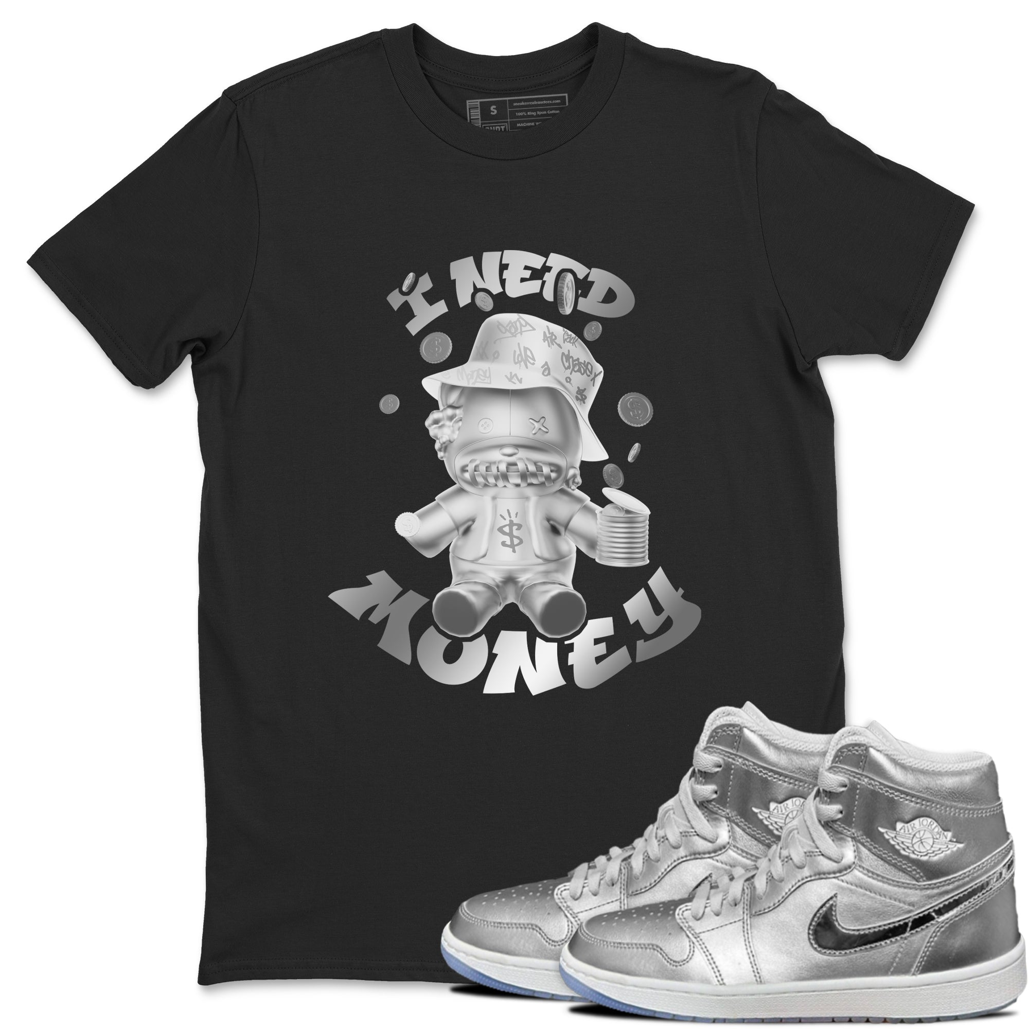 Air Jordan 1 Gift Giving shirt to match jordans I Need Money sneaker tees  Metal tees AJ1 Gift Giving Drip Gear Zone Unisex Black 1 T-Shirt