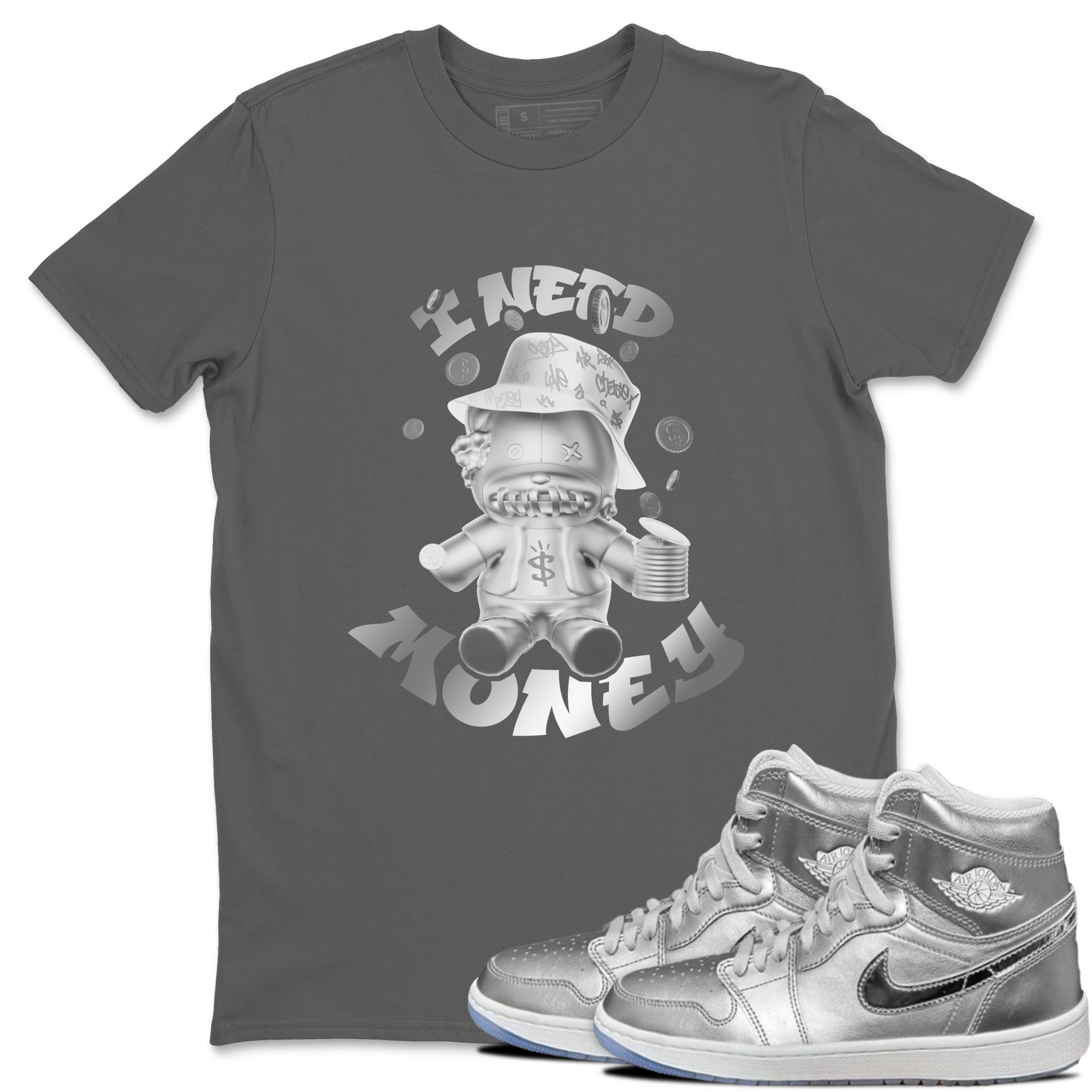 Air Jordan 1 Gift Giving shirt to match jordans I Need Money sneaker tees  Metal tees AJ1 Gift Giving Drip Gear Zone Unisex Cool Grey 1 T-Shirt