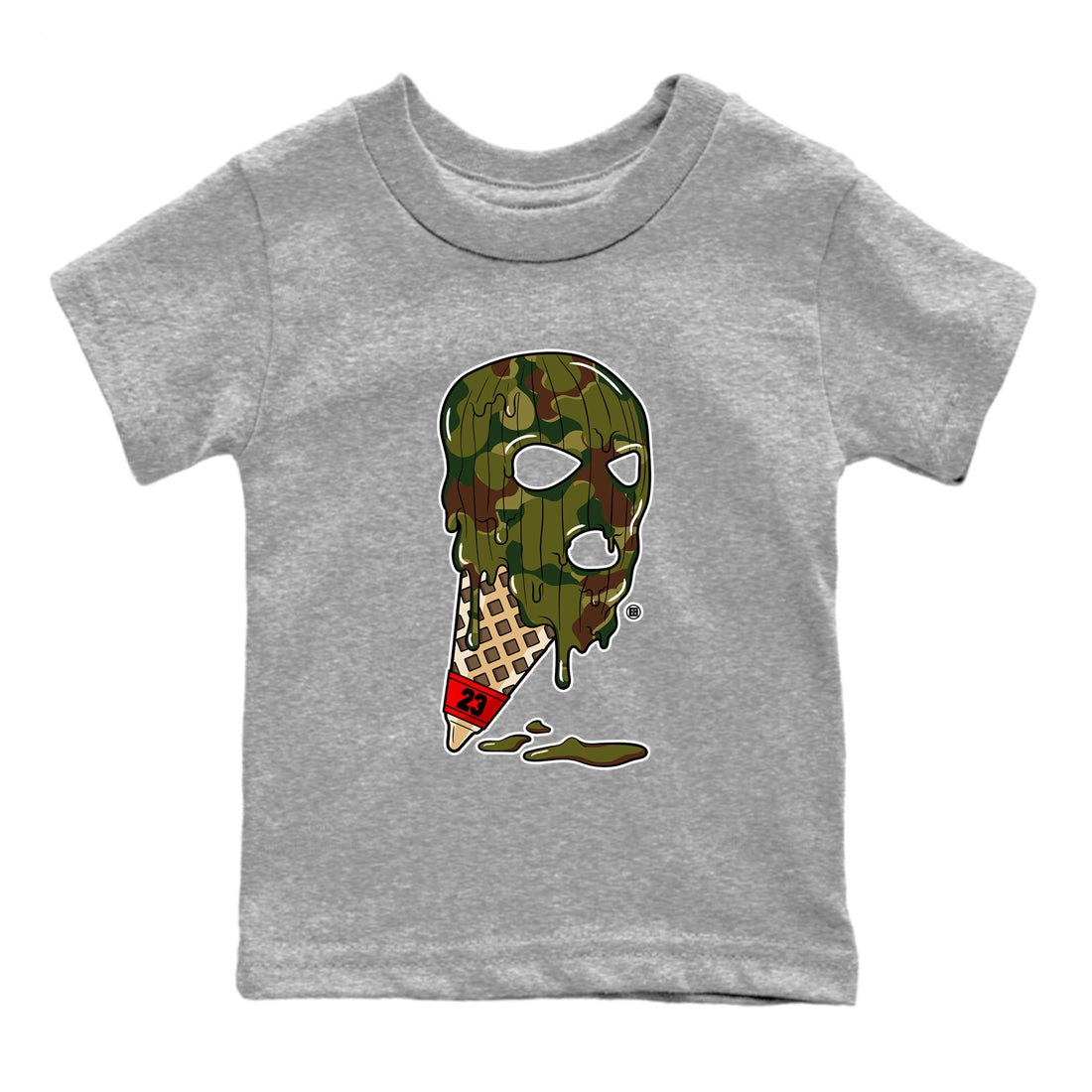 Air Max 90 Reverse Camo shirts to match jordans Ice Cream Mask sneaker match tees Air Max 90 Reverse Duck Camo match shoes to clothes Drip Gear Zone Youth Baby Heather Grey 2 tee