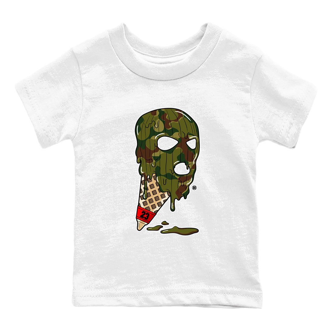Air Max 90 Reverse Camo shirts to match jordans Ice Cream Mask sneaker match tees Air Max 90 Reverse Duck Camo match shoes to clothes Drip Gear Zone Youth Baby White 2 tee